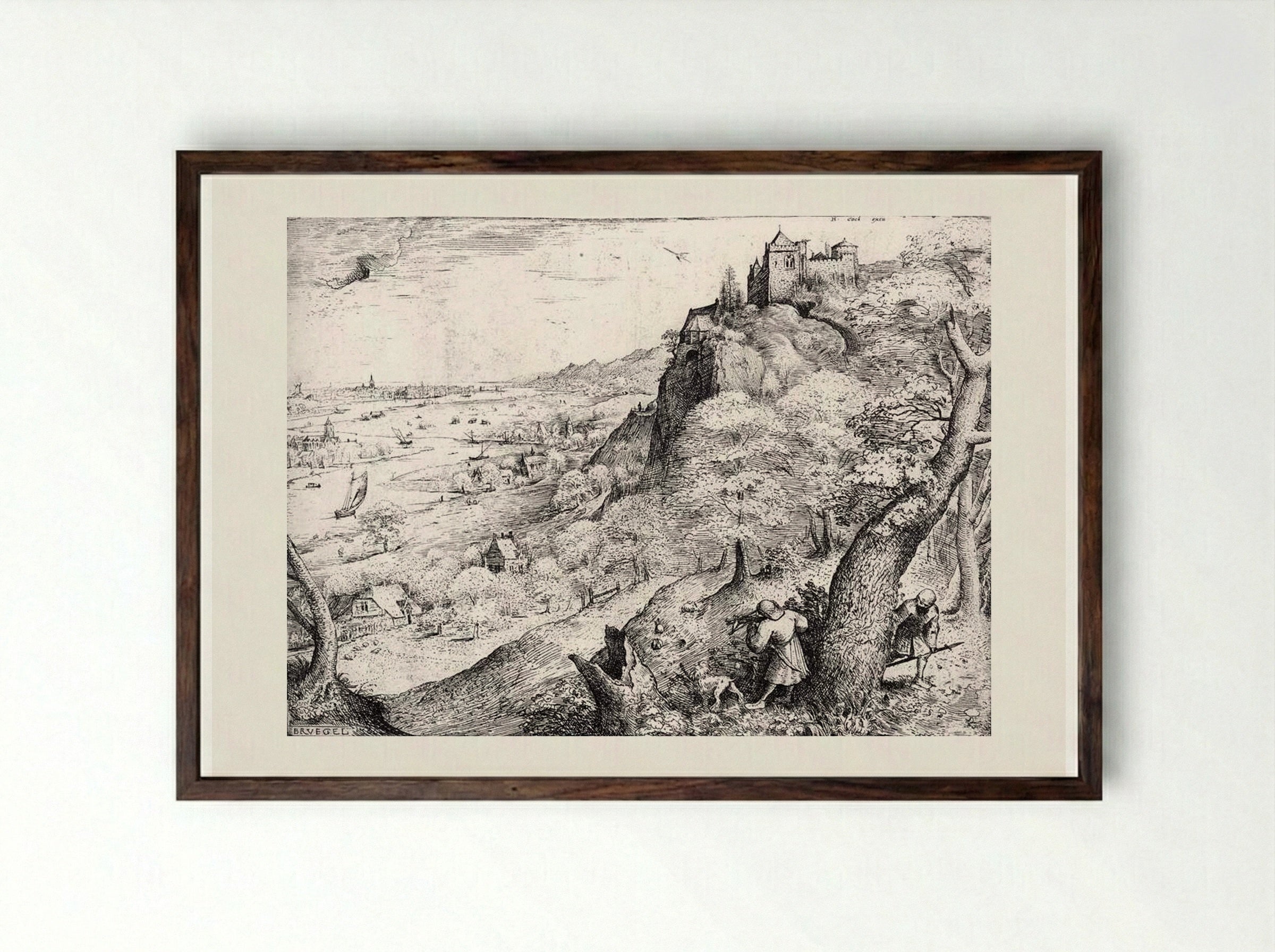 The Hare Hunt - Pieter Bruegel the Elder - Framed Print Dark Wood