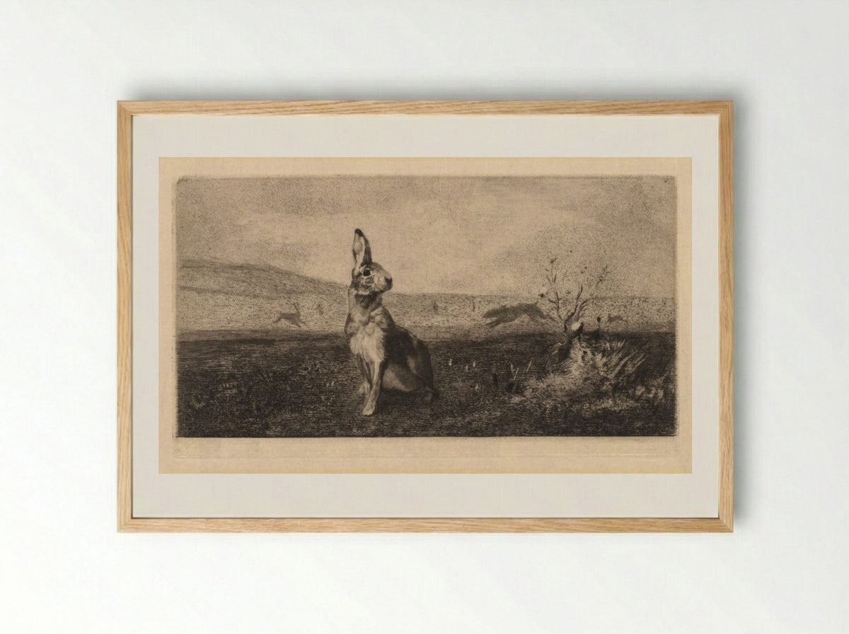 The Hare (Le Lièvre) - Albert de Balleroy - Framed Print Wood