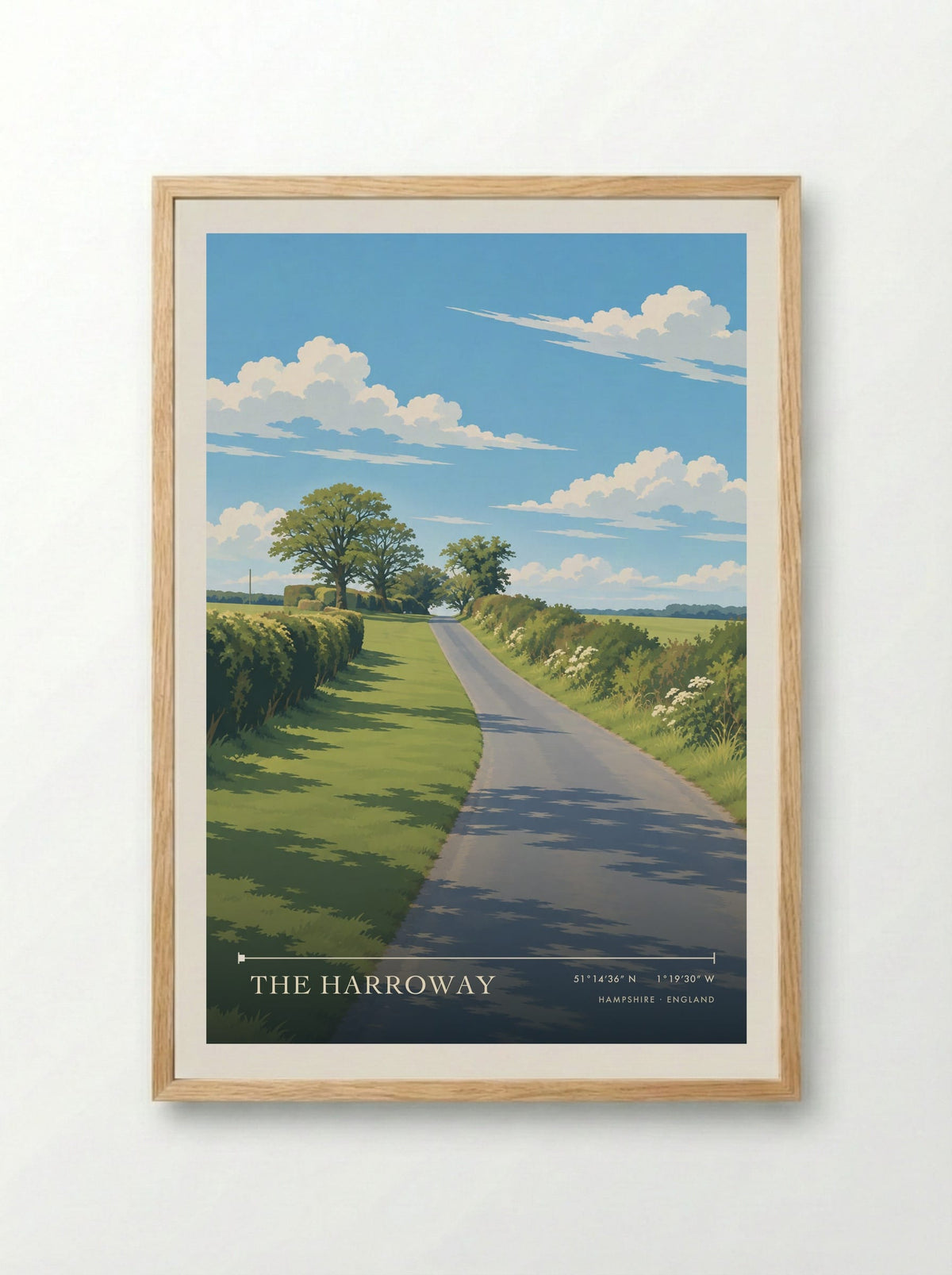 The Harroway, Hampshire | Travel Poster - Framed Print Wood