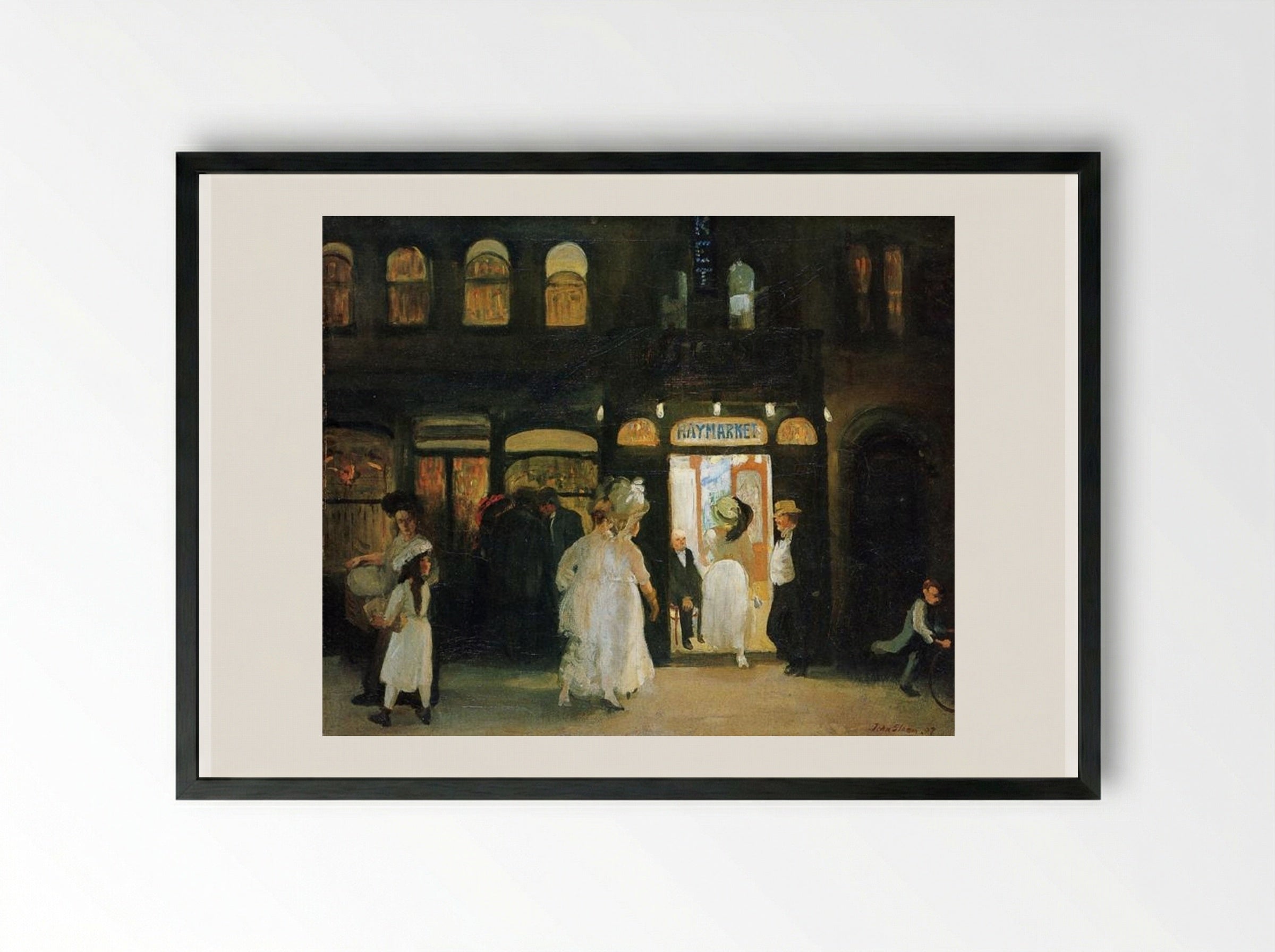 The Haymarket - John French Sloan - Framed Print Black