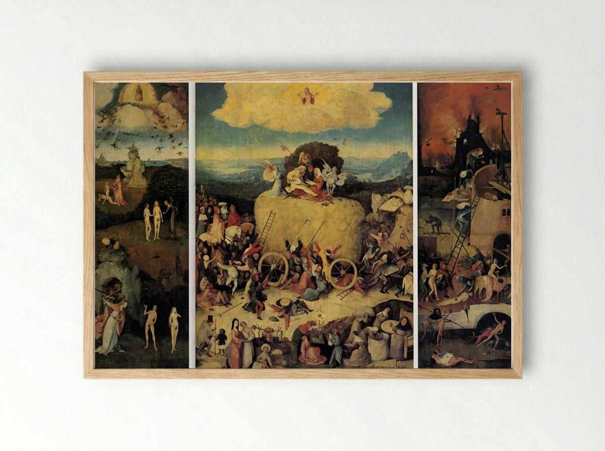 The Haywain Triptych - Hieronymus Bosch - Framed Print Wood