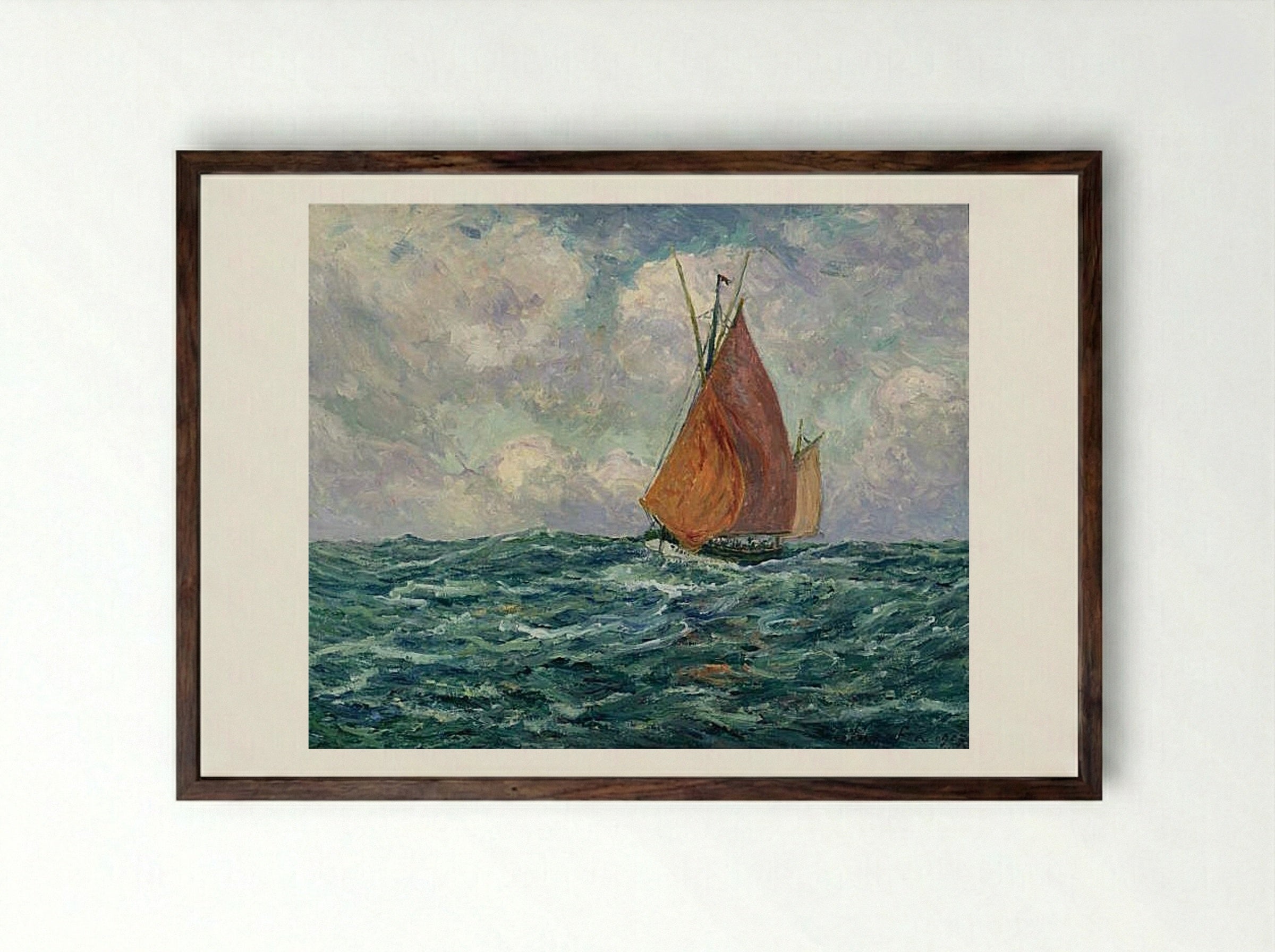 The Heart of the Port of Goulphar, Belle-Ile en Mer - Maxime Maufra - Framed Print Dark Wood