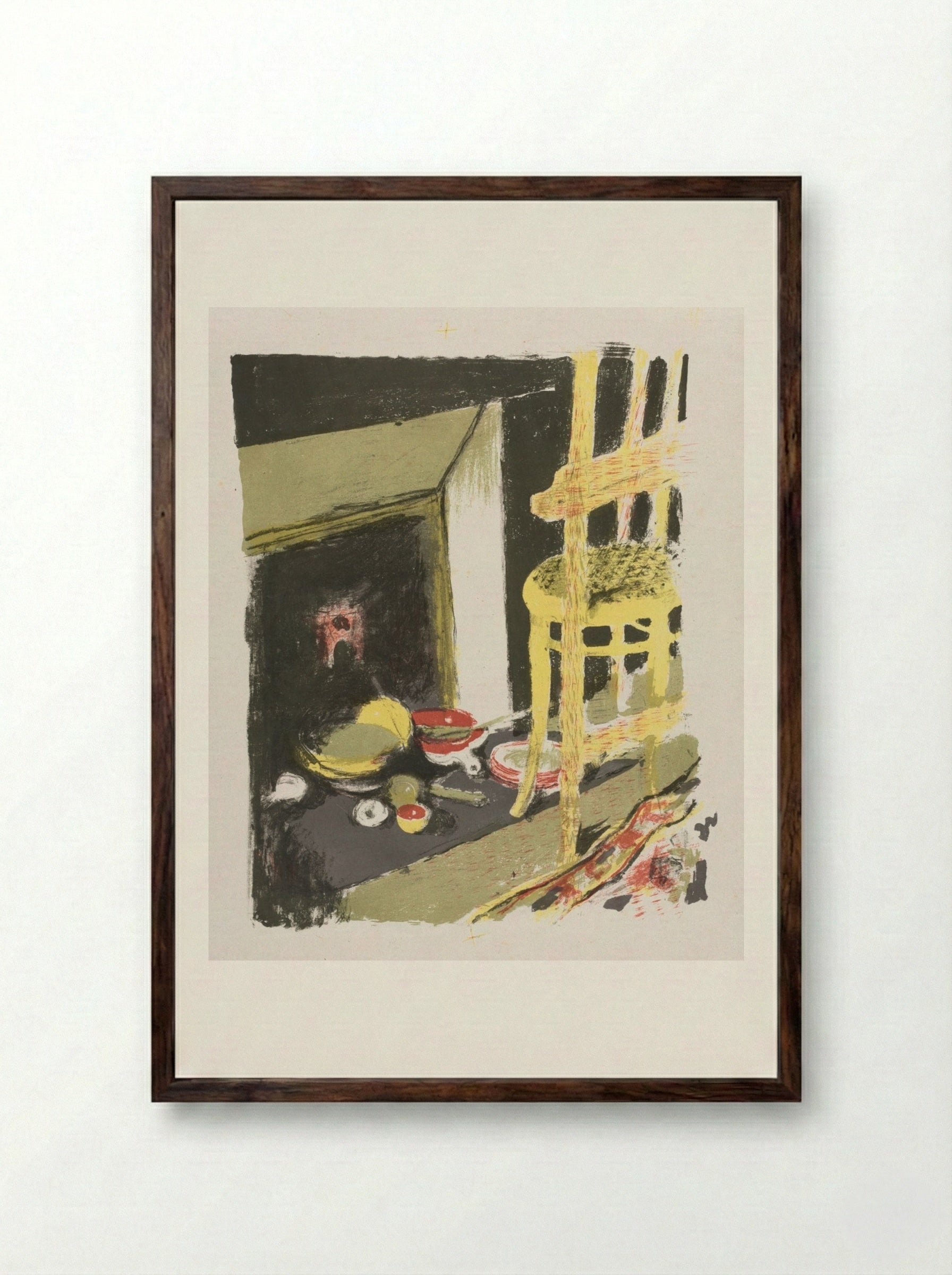 The Hearth - Édouard Vuillard - Framed Print Dark Wood