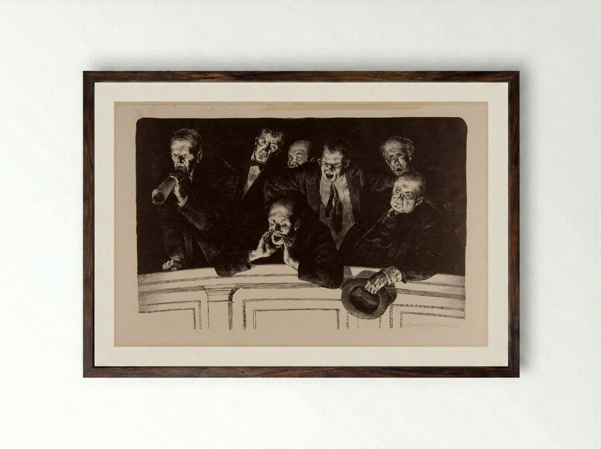 The Hecklers - Joseph Hirsch - Framed Print Dark Wood
