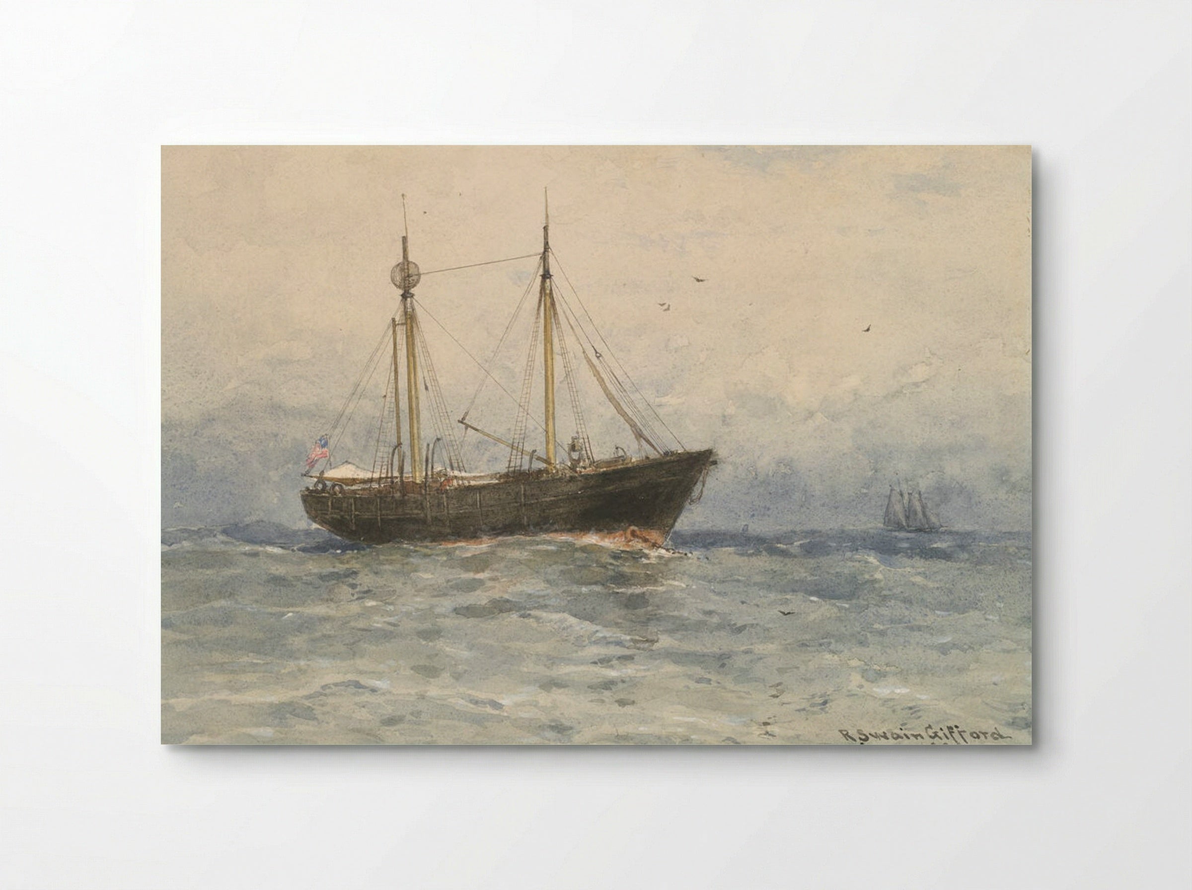 The Hen and Chickens Lightship off Westport, Massachusetts - Robert Swain Gifford - Poster