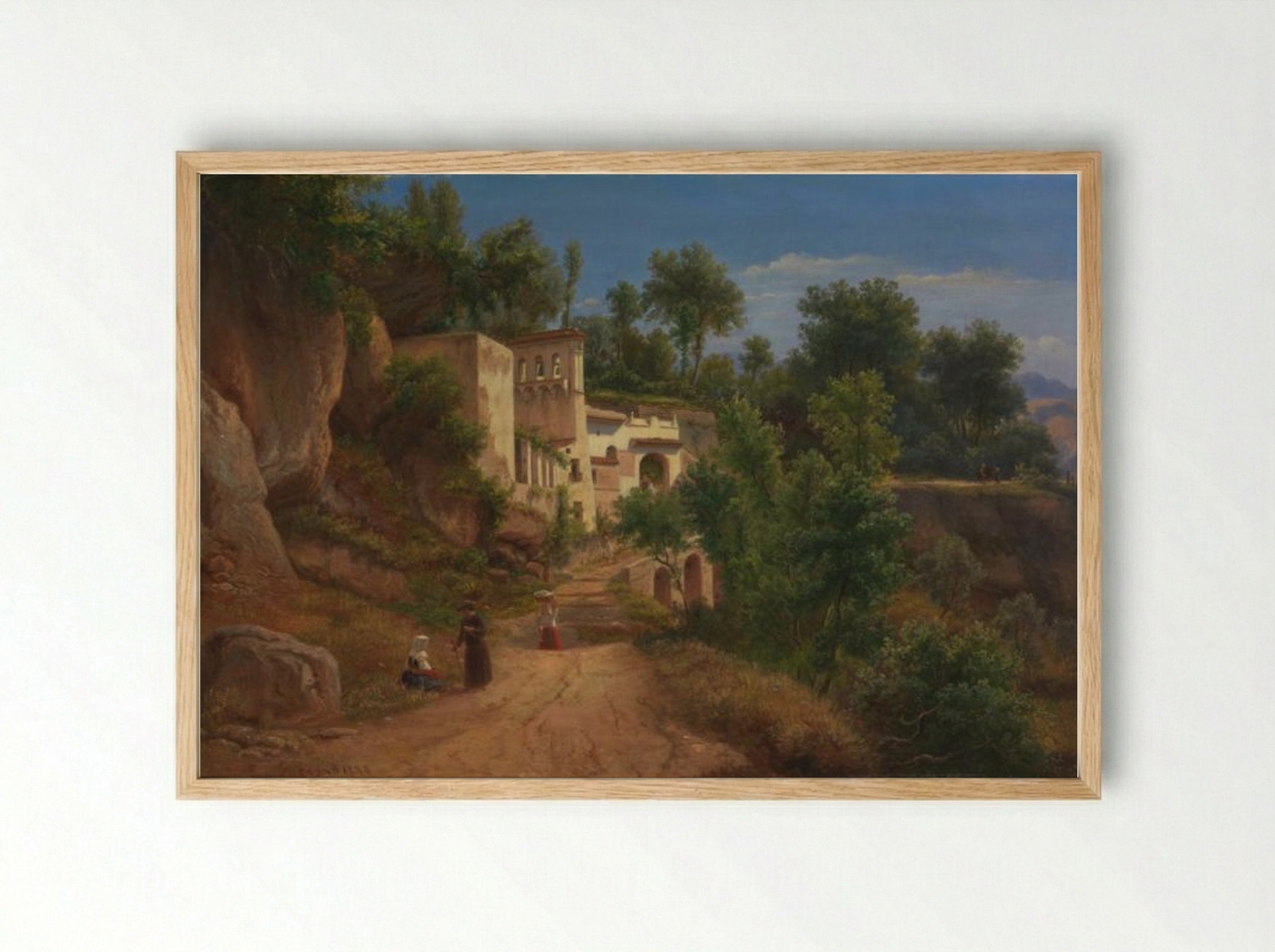 The Hermitage of St Maria of the Avvocatella near Naples - Eugene von Guerard - Framed Print Wood