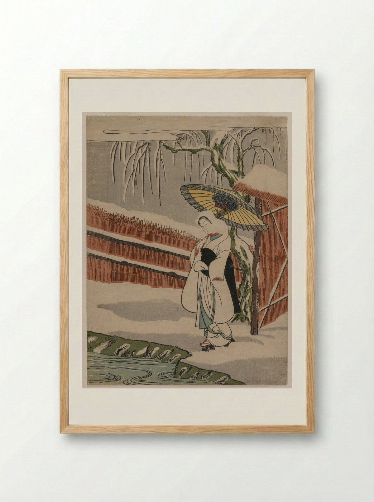 The Heron Maiden - Suzuki Harunobu - Framed Print Wood