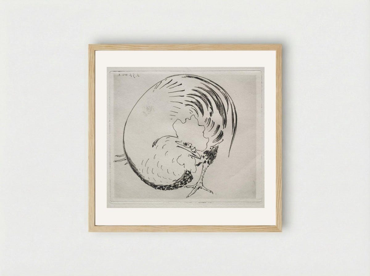 The High-Fired Service: Rooster - Félix Bracquemond - Framed Print Wood