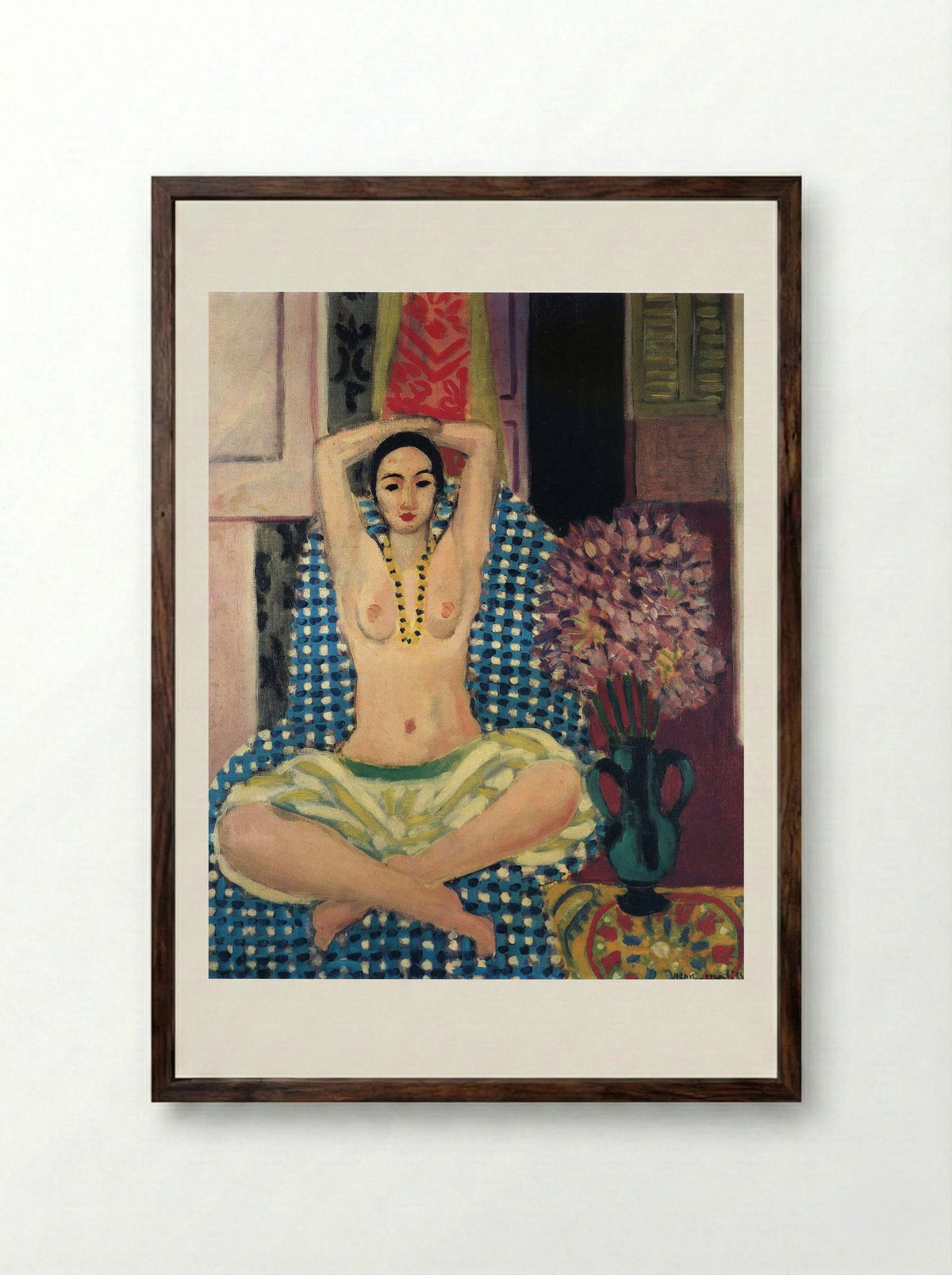 The Hindu Pose - Henri Matisse - Framed Print Dark Wood