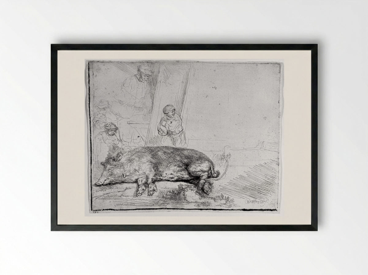 The Hog - Rembrandt Harmensz. van Rijn - Framed Print Black