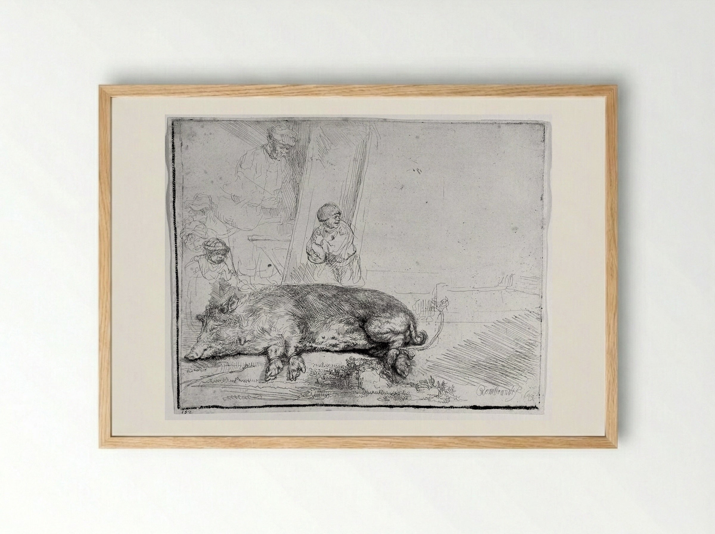The Hog - Rembrandt Harmensz. van Rijn - Framed Print Wood