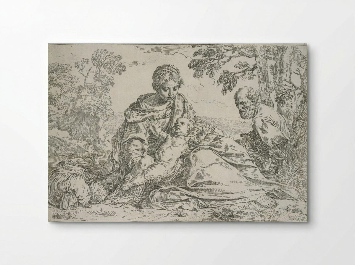 The Holy Family Resting in Egypt - Simone Cantarini - Poster