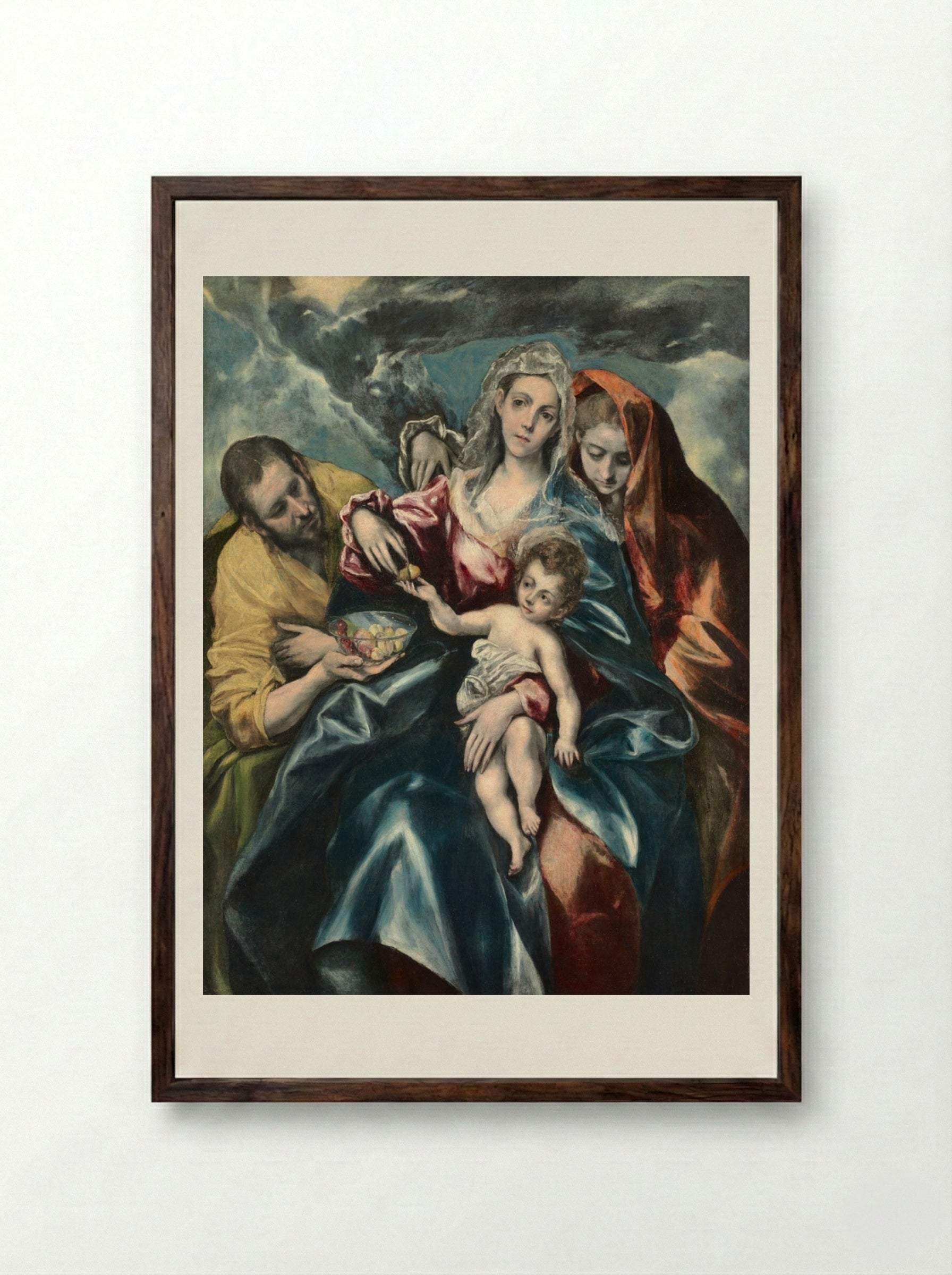 The Holy Family with Mary Magdalen - El Greco - Framed Print Dark Wood