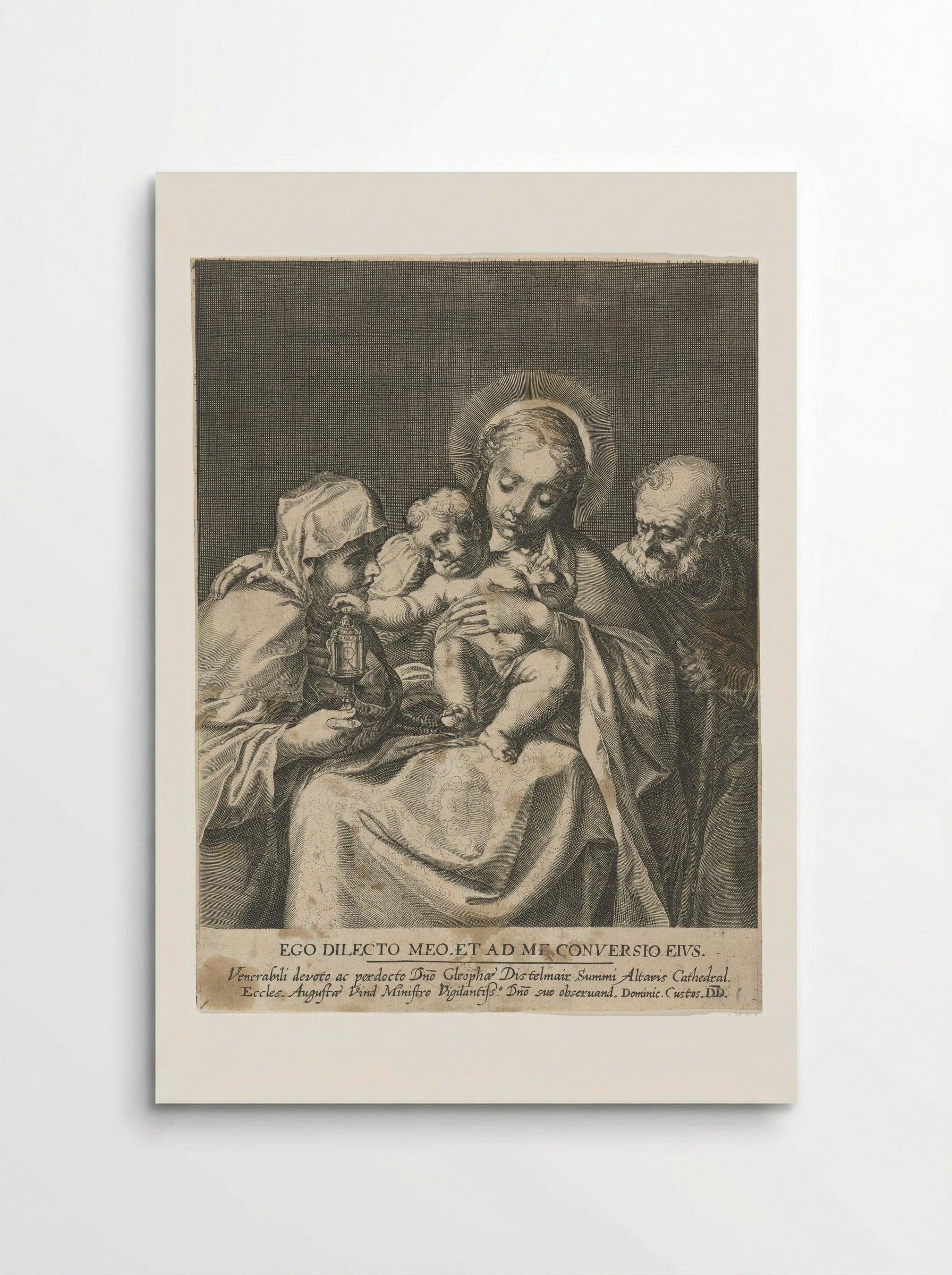 The Holy Family with Saint Clare of Assisi - Dominicus Custos - Poster