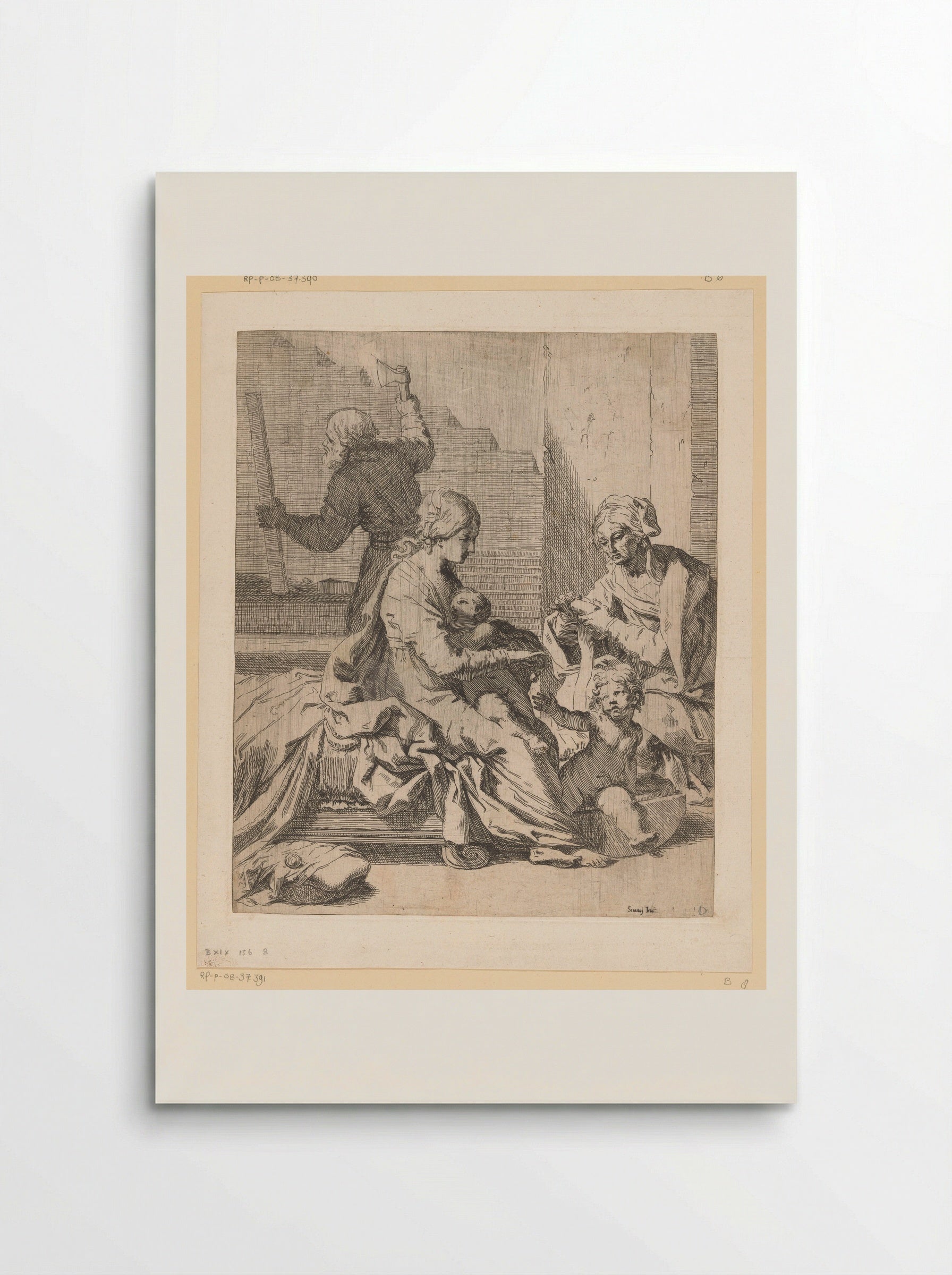 The Holy Family with Saint John the Baptist and Saint Elizabeth - Elisabetta Sirani - Poster