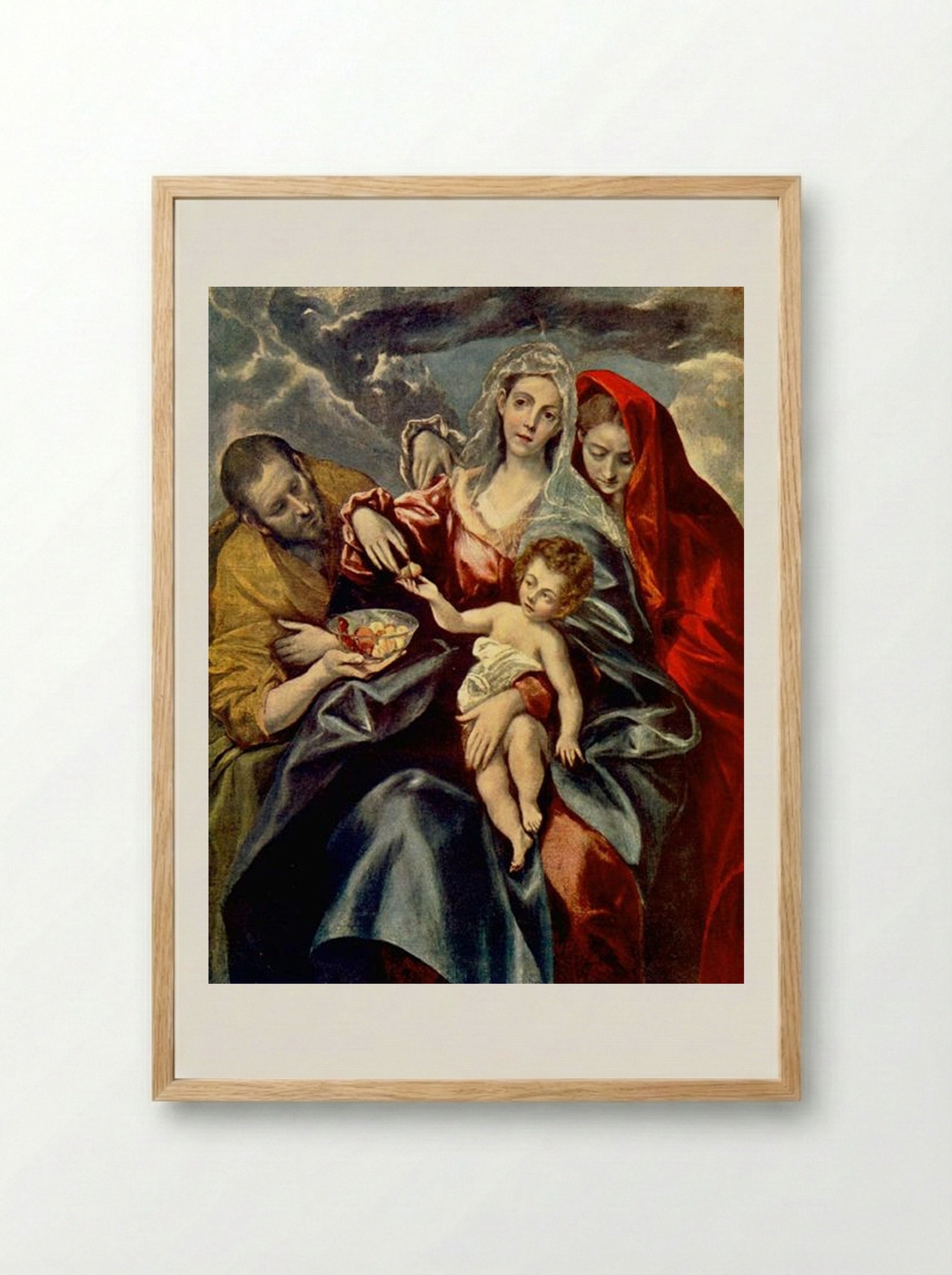 The Holy Family with Saint Mary Magdalene - El Greco - Framed Print Wood