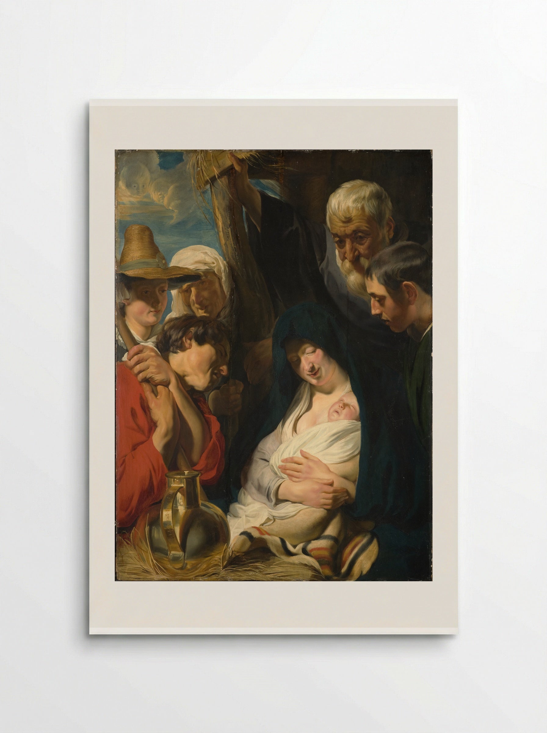 The Holy Family with Shepherds - Jacob Jordaens - Poster