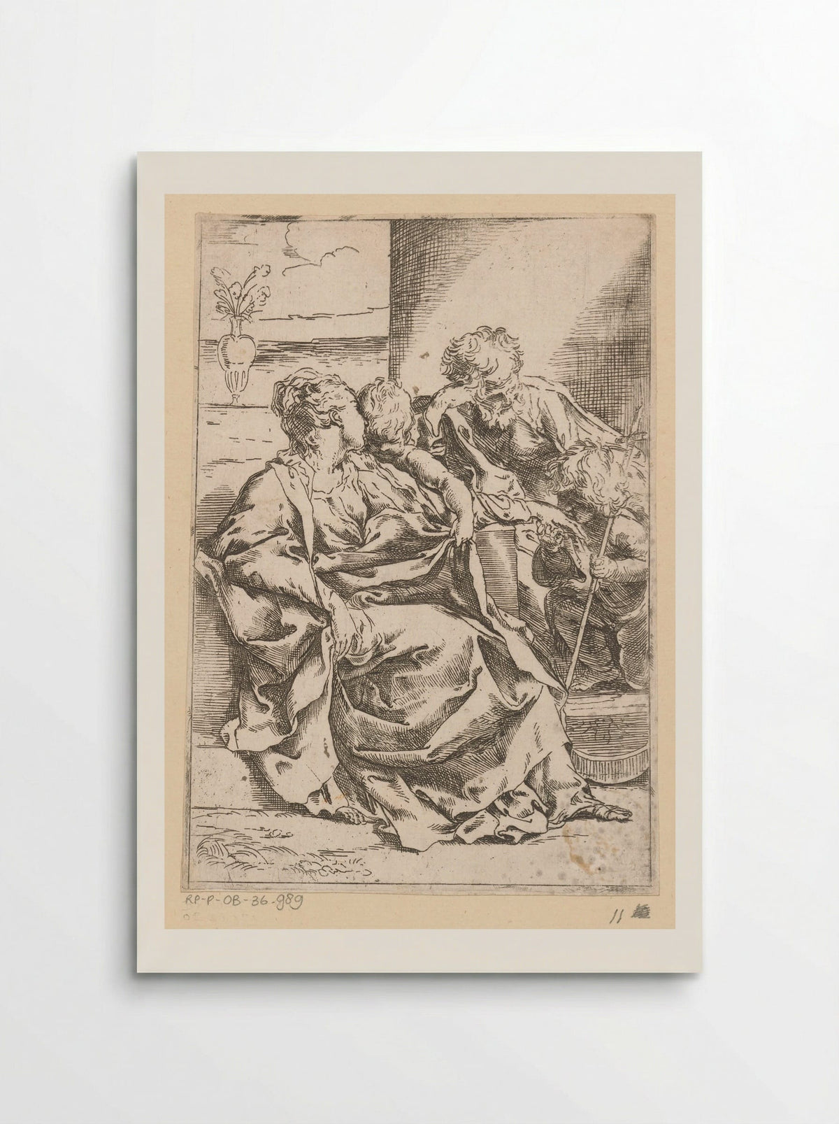 The Holy Family with the Infant Saint John the Baptist and a Vase - Guido Reni - Poster
