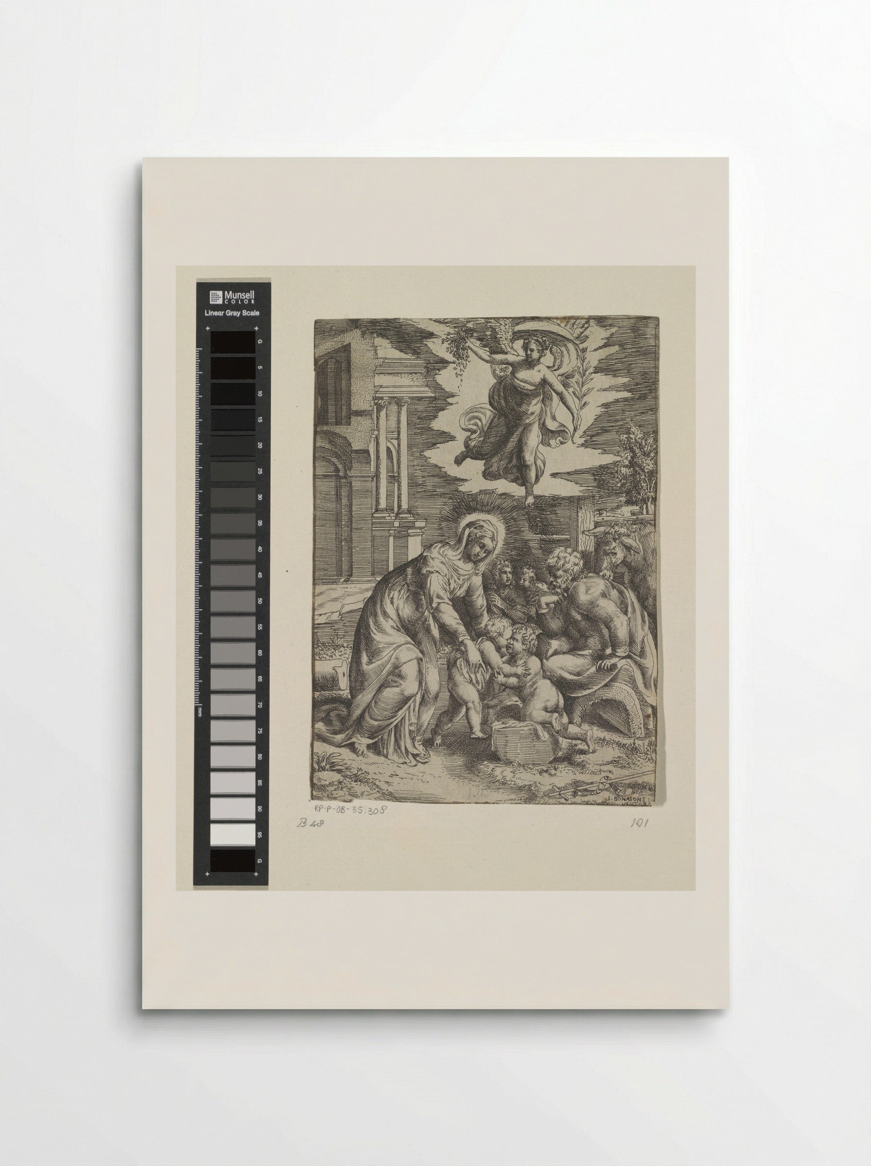 The Holy Family with the Infant Saint John the Baptist and an Angel - Giulio Bonasone - Poster
