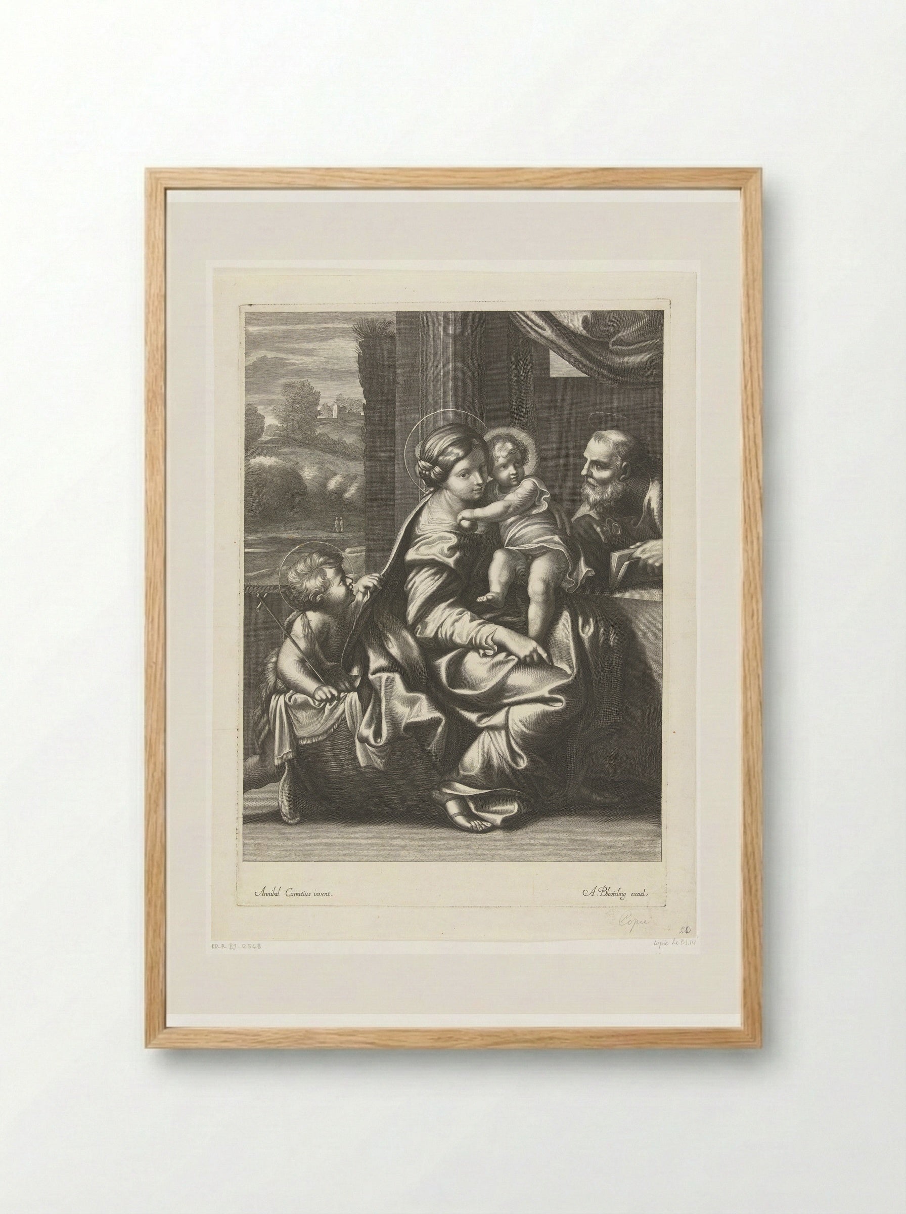 The Holy Family with the Infant Saint John the Baptist - Abraham Bloteling - Framed Print Wood