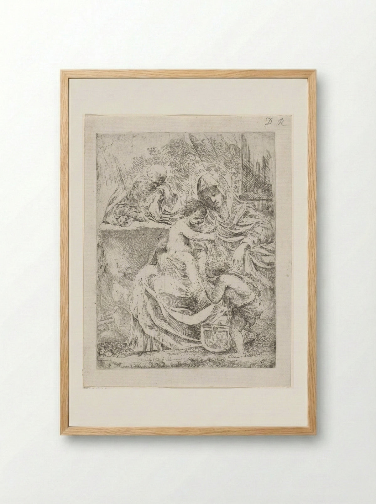 The Holy Family with the Infant Saint John the Baptist - Francesco Amato - Framed Print Wood