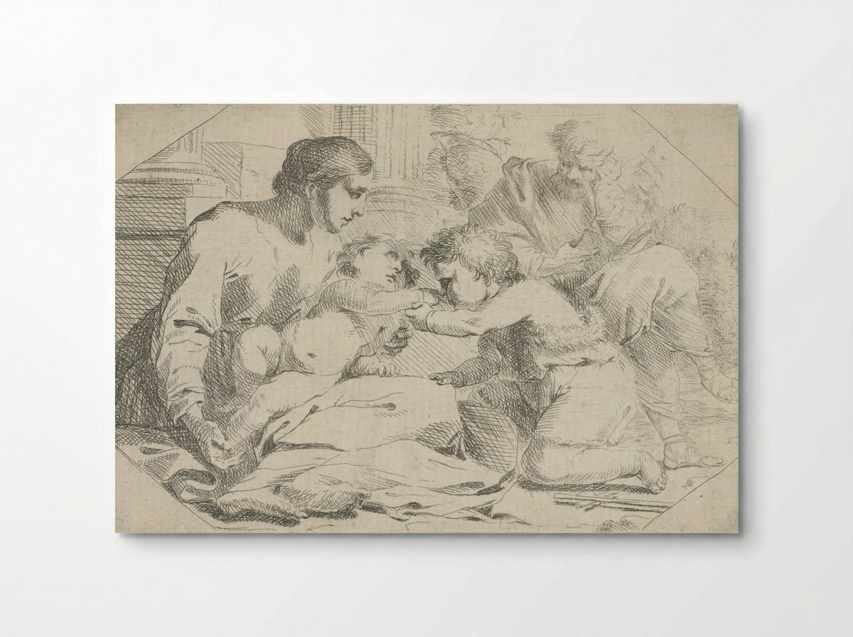 The Holy Family with the Infant Saint John the Baptist - Jan Miel - Poster
