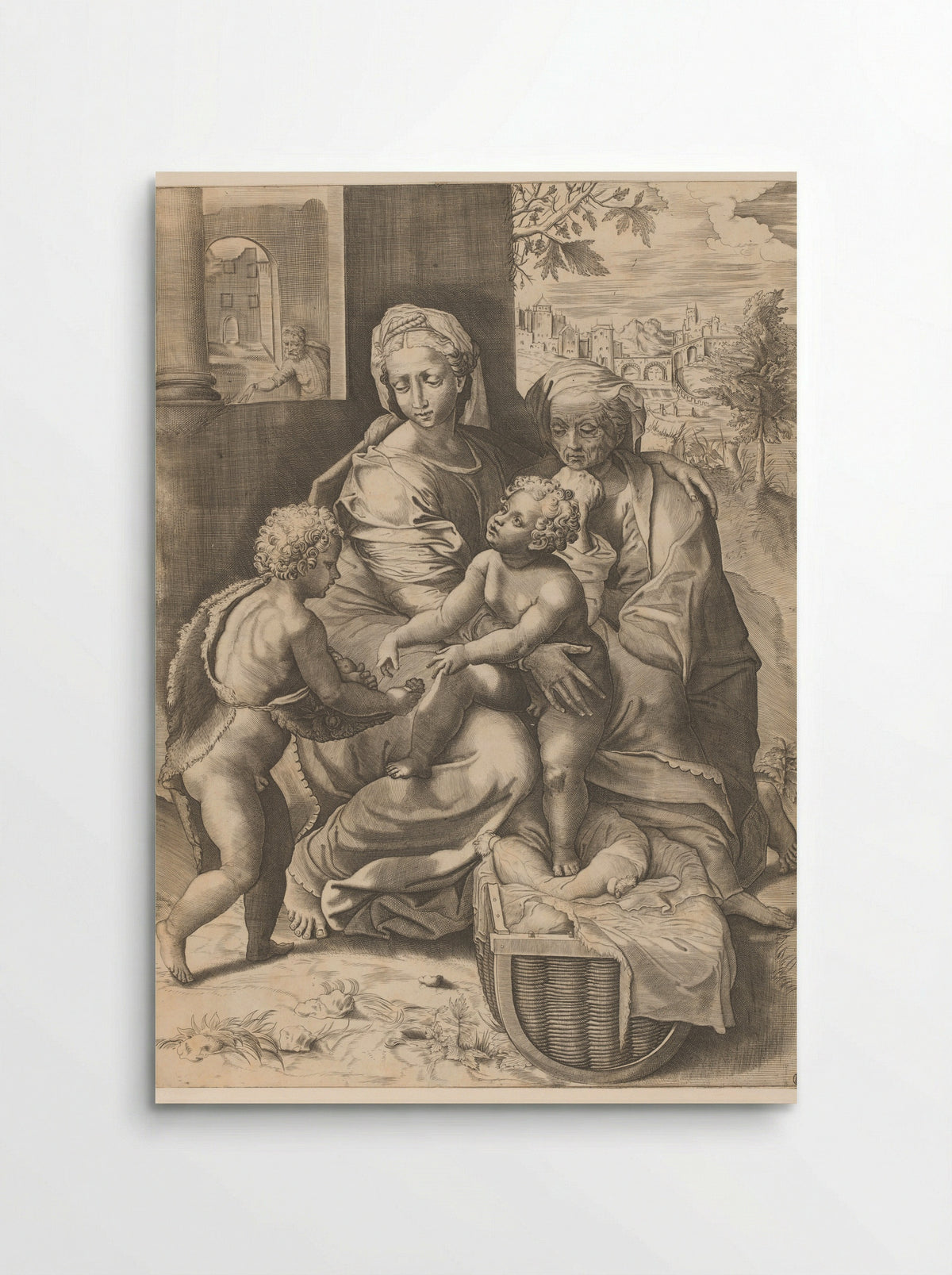 The Holy Family with the Infant Saint John the Baptist - Giulio Sanuto - Poster