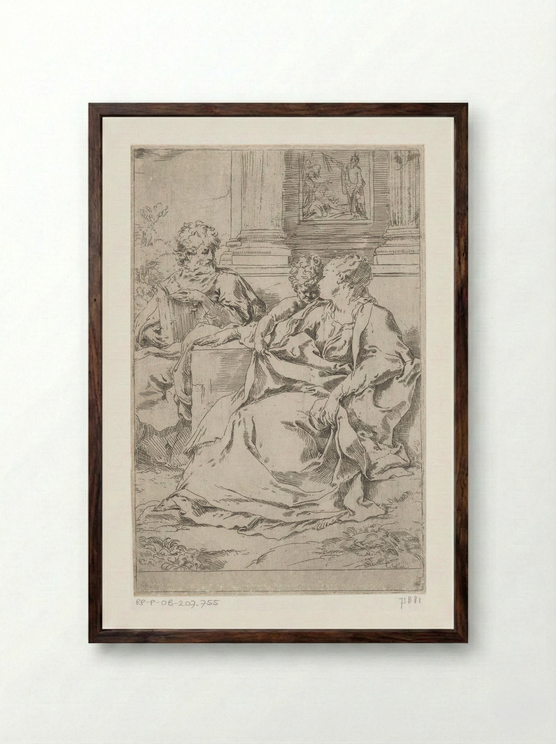 The Holy Family - Guido Reni - Framed Print Dark Wood