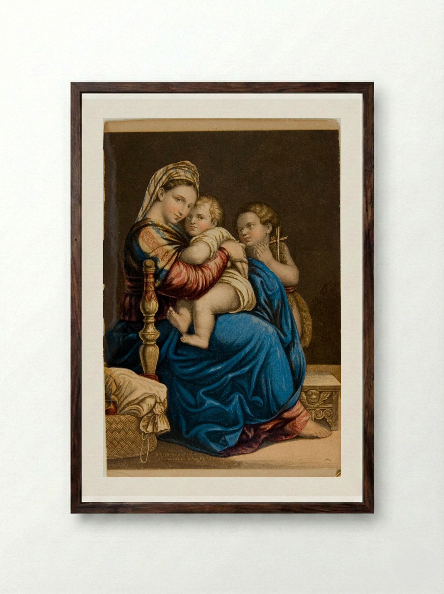 The Holy Family - George Baxter - Framed Print Dark Wood