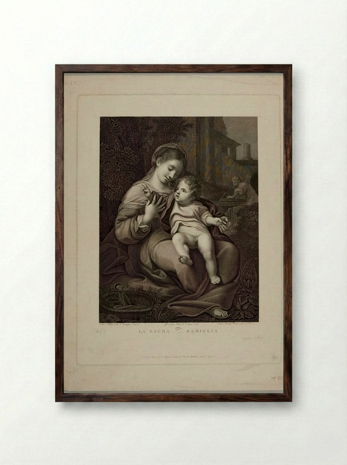 The Holy Family - Pietro Bonato - Framed Print Dark Wood
