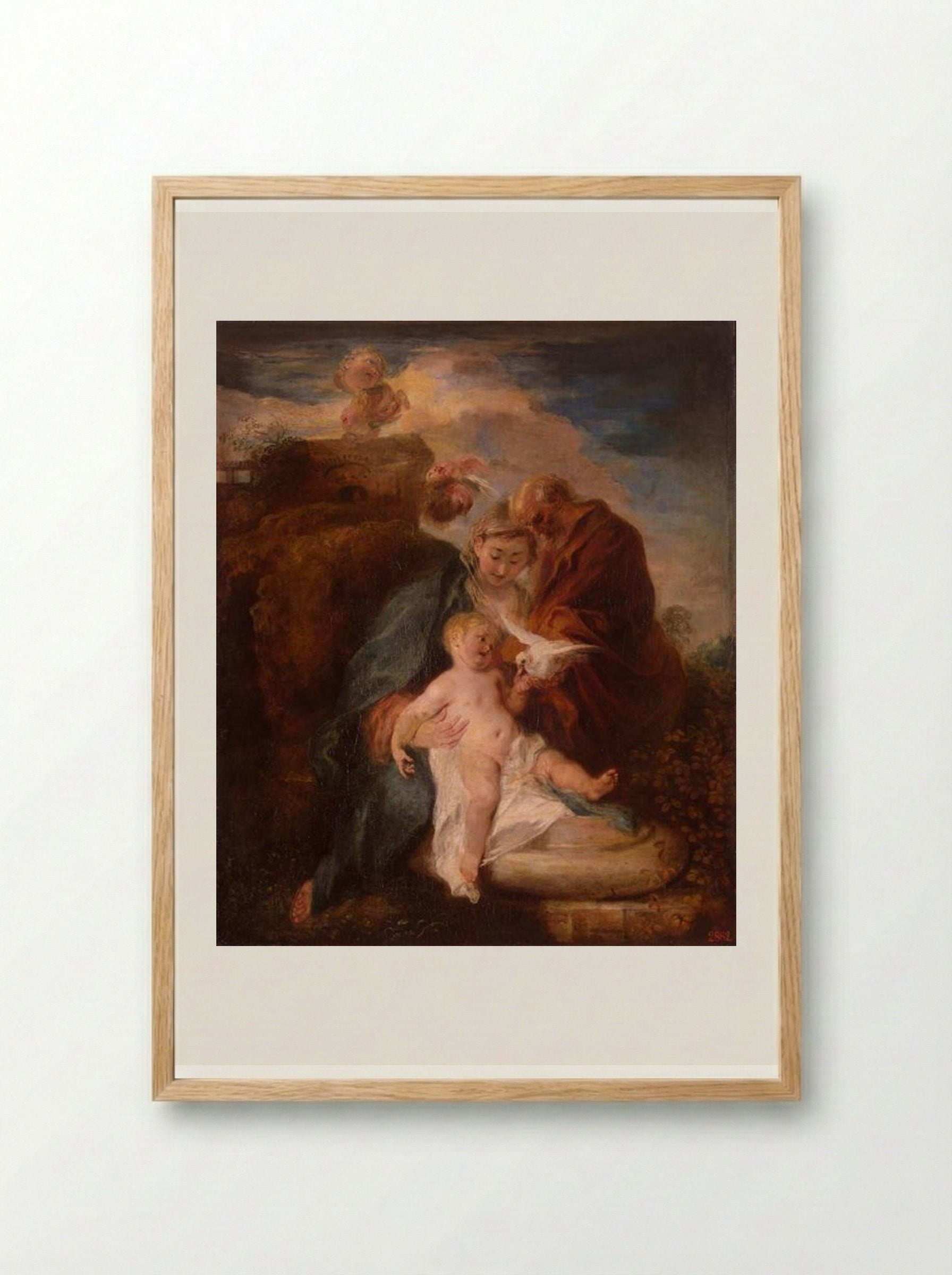 The Holy Family - Antoine Watteau - Framed Print Wood