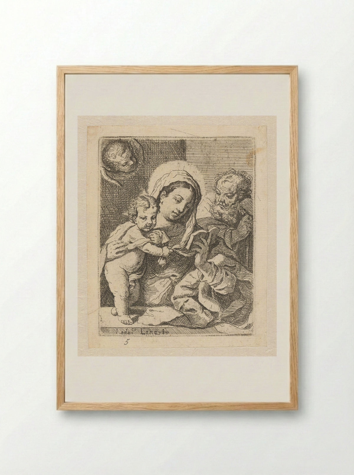 The Holy Family - Lodovico Lana - Framed Print Wood