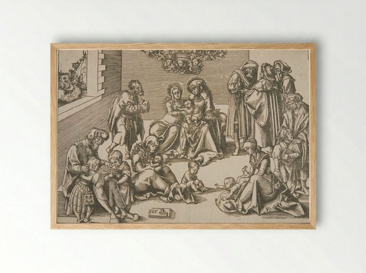 The Holy Kinship - Lucas Cranach the Elder - Framed Print Wood