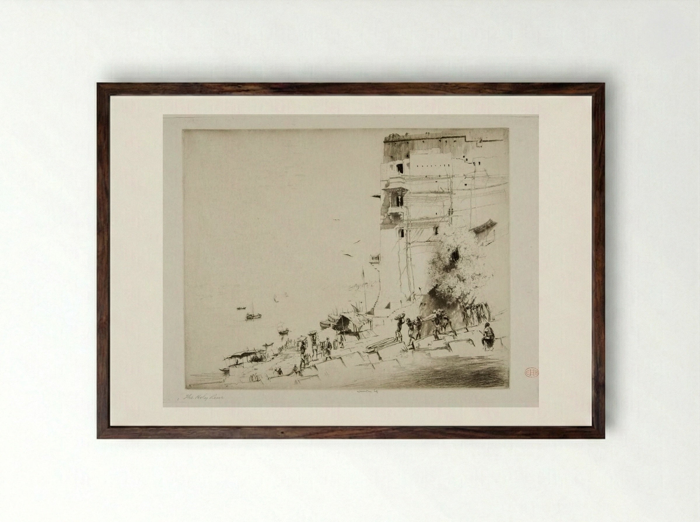 The Holy River - Ernest Stephen Lumsden - Framed Print Dark Wood