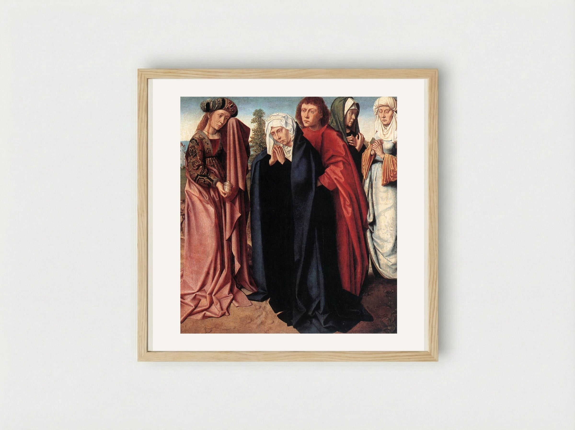 The Holy Women and St. John at Golgotha - Gerard David - Framed Print Wood
