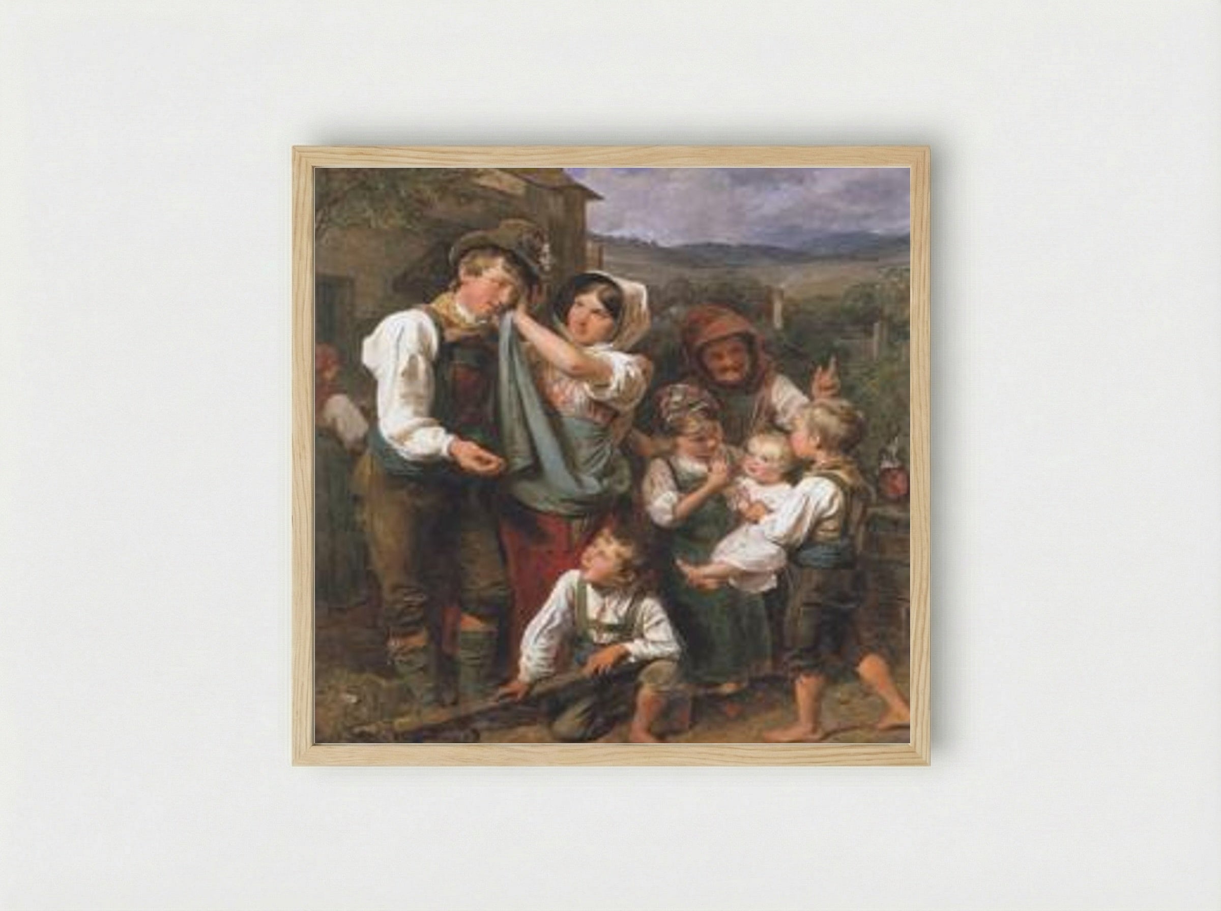 The Homecoming - Ferdinand Georg Waldmüller - Framed Print Wood