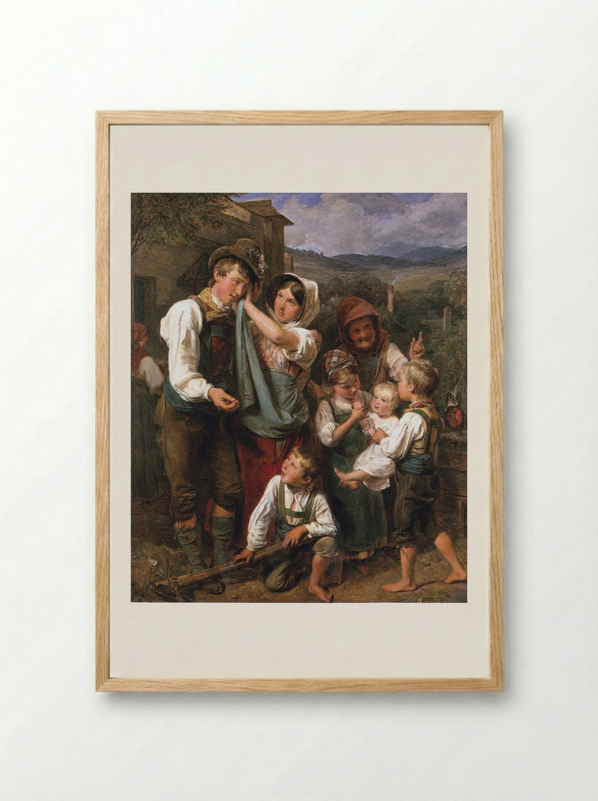 The Homecoming - Ferdinand Georg Waldmüller - Framed Print Wood
