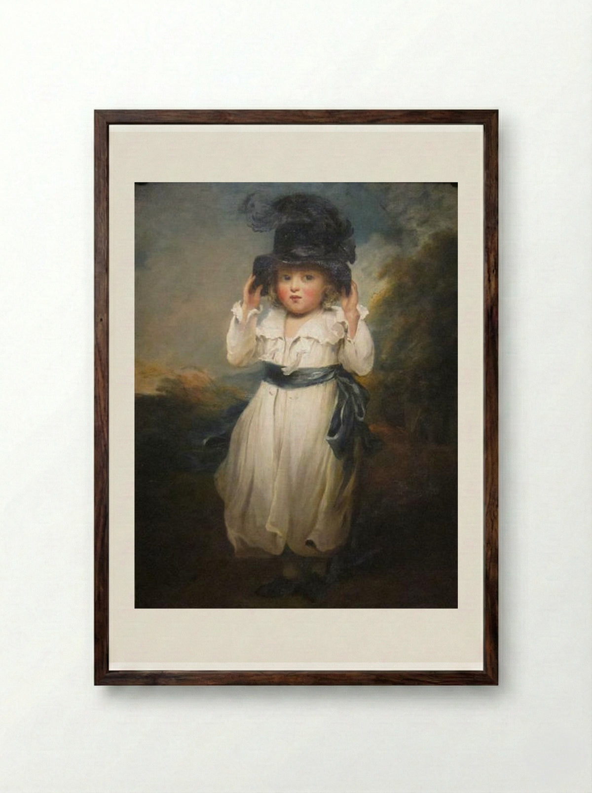 The Hon. Alicia Herbert as a Child - John Hoppner - Framed Print Dark Wood