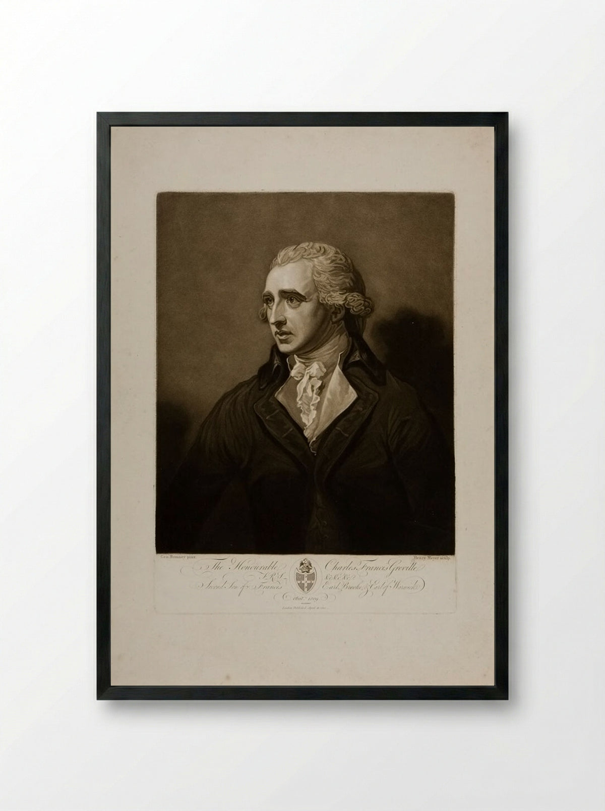 The Honorable Charles Francis Greville - Henry Meyer - Framed Print Black