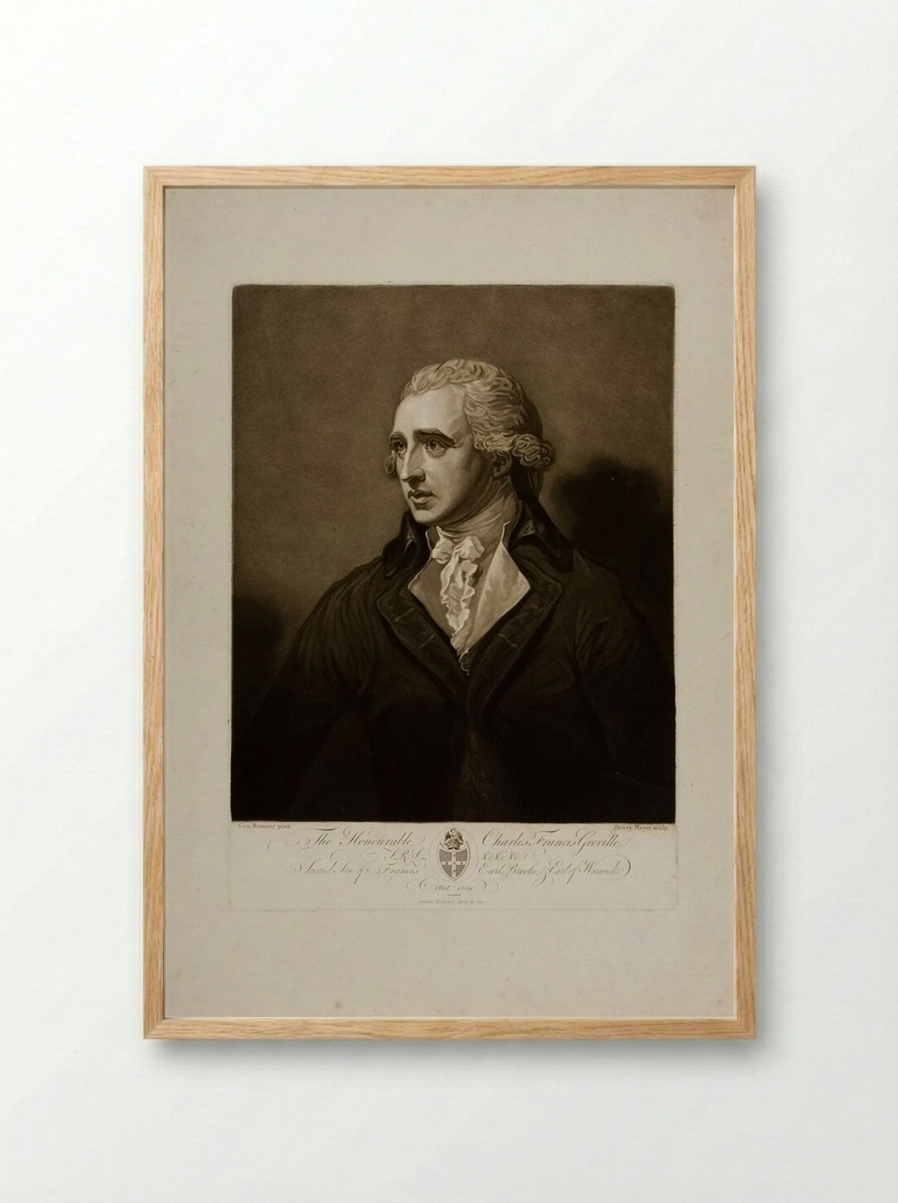 The Honorable Charles Francis Greville - Henry Meyer - Framed Print Wood