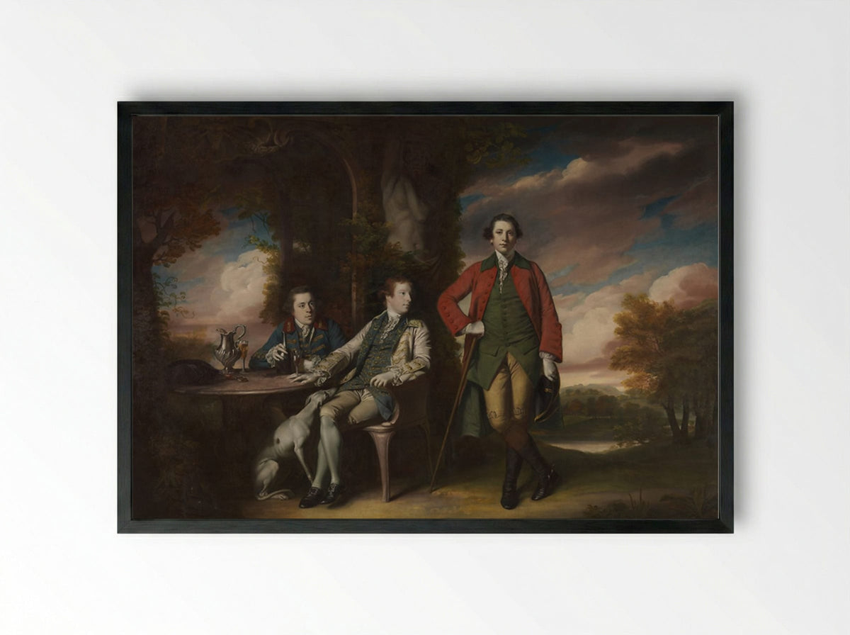 The Honorable Henry Fane with Inigo Jones and Charles Blair - Sir Joshua Reynolds - Framed Print Black