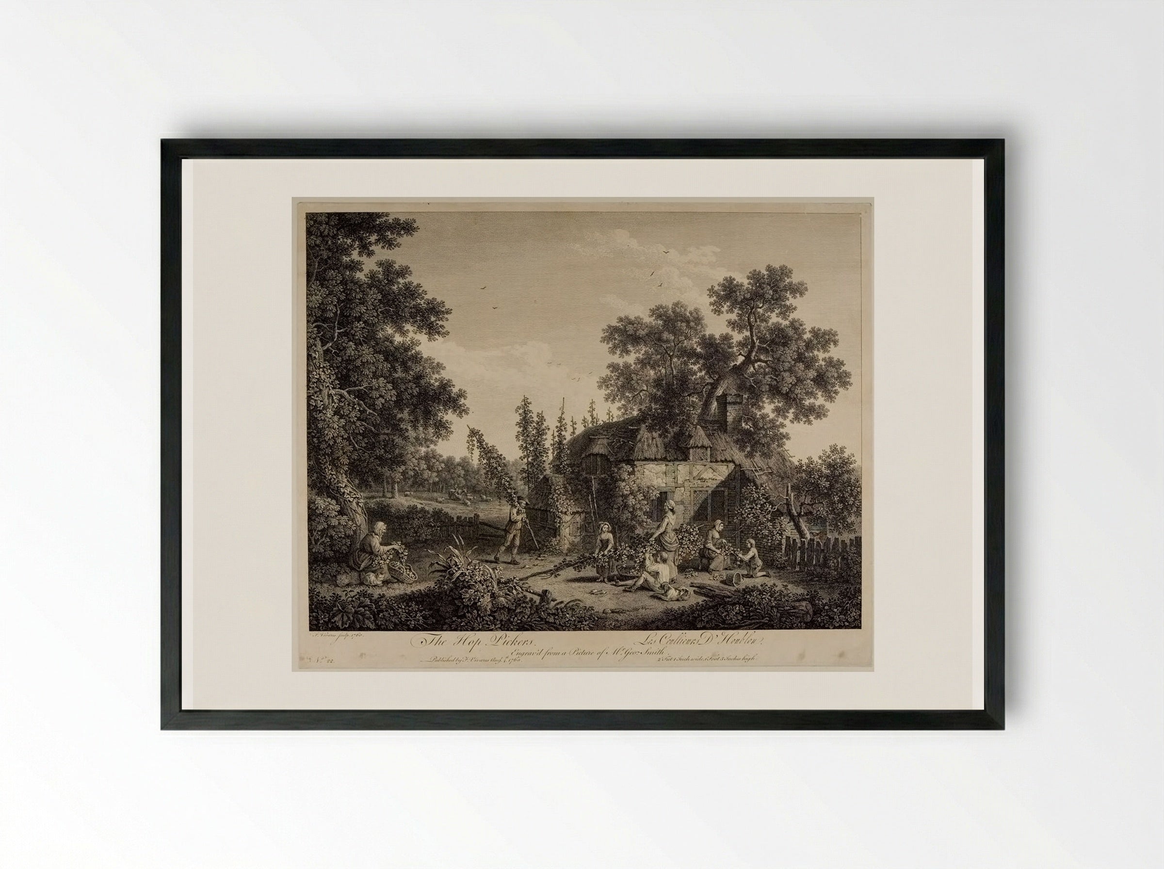 The Hop-Pickers - François Vivares - Framed Print Black