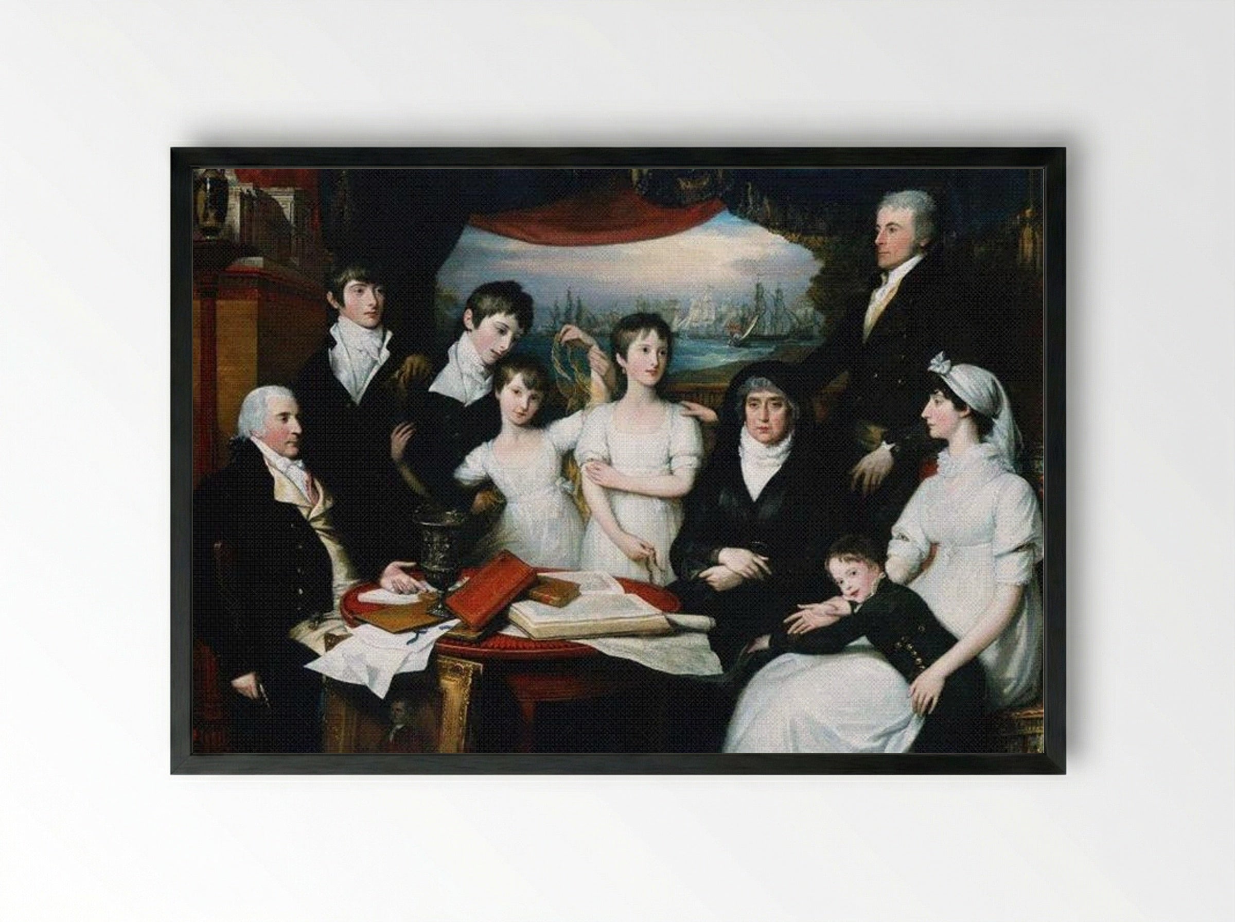 The Hope Family of Sydenham, Kent - Benjamin West - Framed Print Black