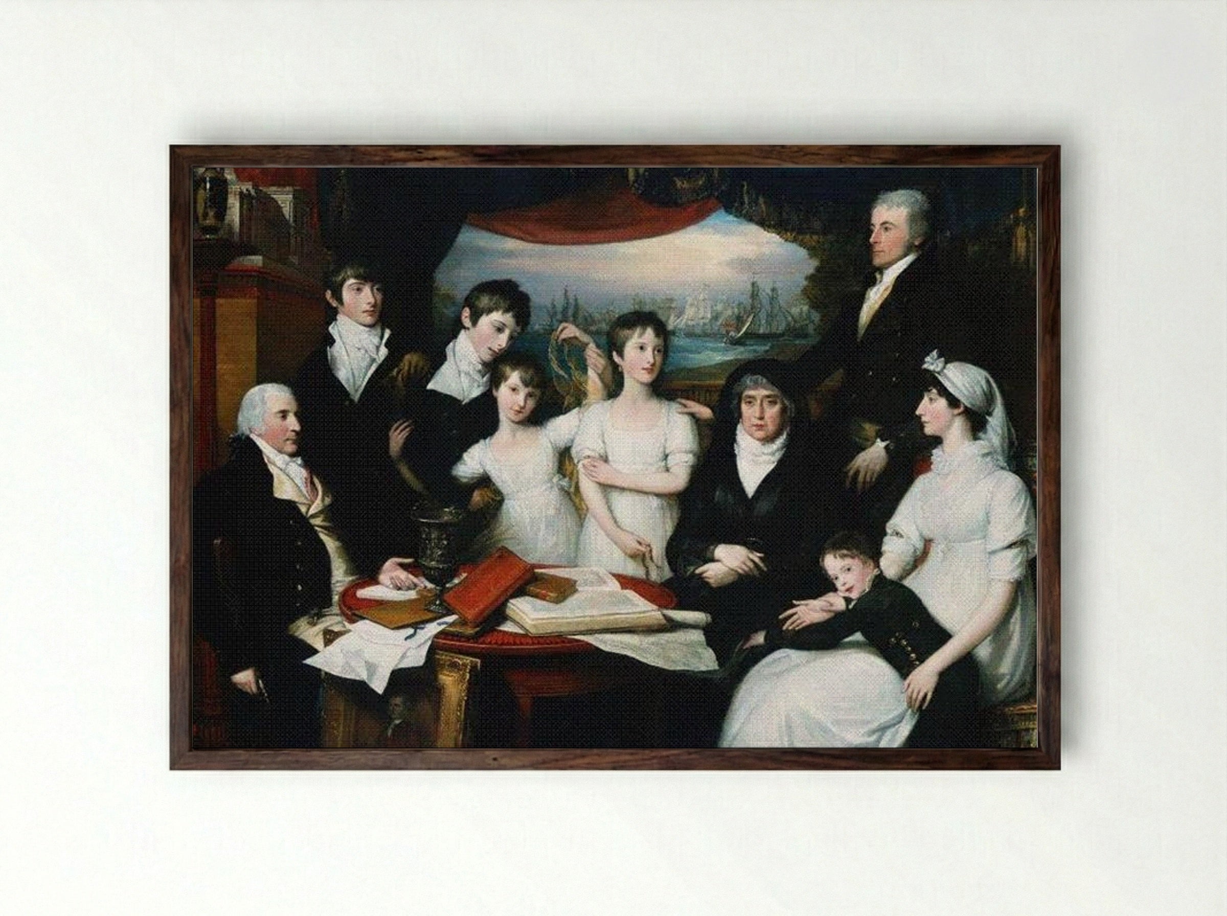 The Hope Family of Sydenham, Kent - Benjamin West - Framed Print Dark Wood