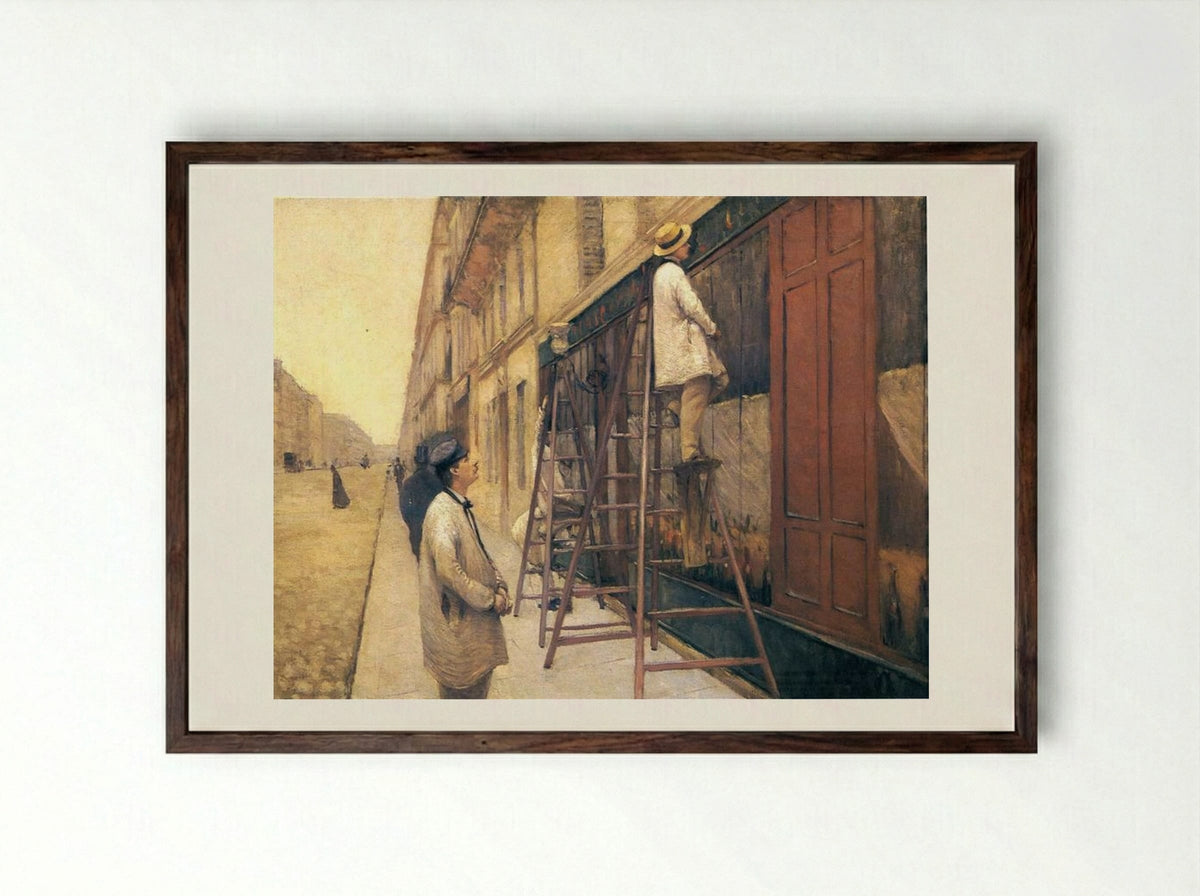 The House Painters - Gustave Caillebotte - Framed Print Dark Wood