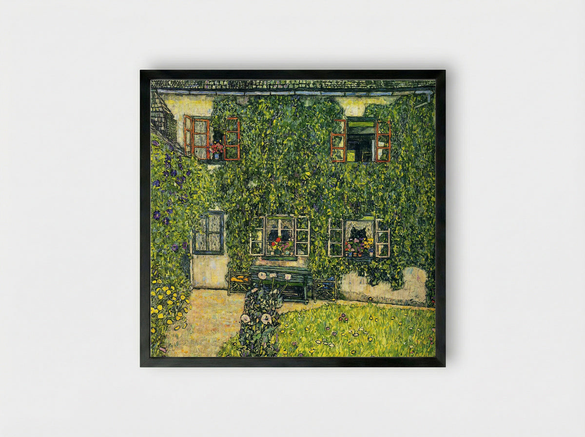The House of Guardaboschi - Gustav Klimt - Framed Print Black
