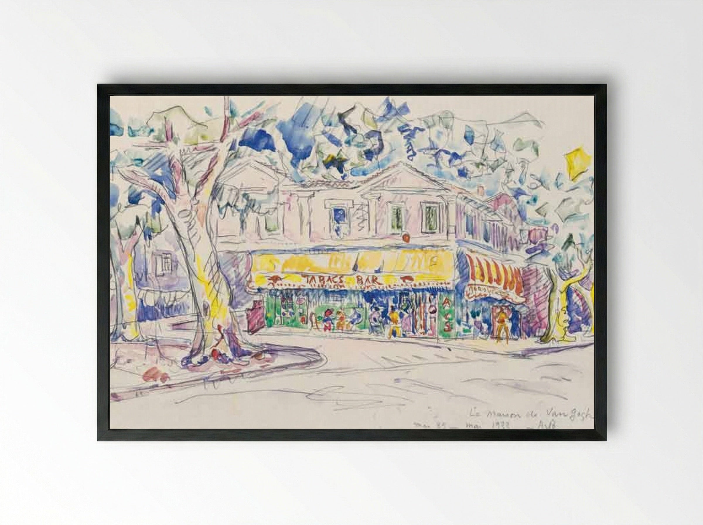 The House of Van Gogh (Arles, place Lamartine) - Paul Signac - Framed Print Black