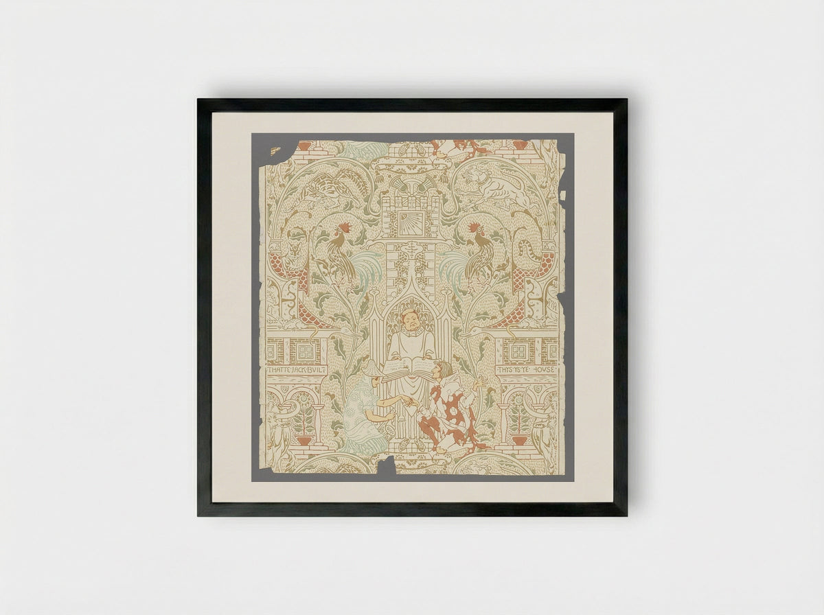 The House that Jack Built - Walter Crane - Framed Print Black