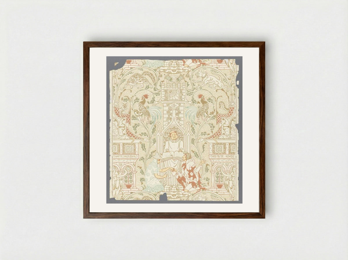 The House that Jack Built - Walter Crane - Framed Print Dark Wood