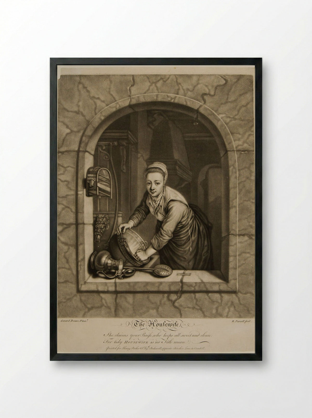 The Housewife - Richard Purcell - Framed Print Black